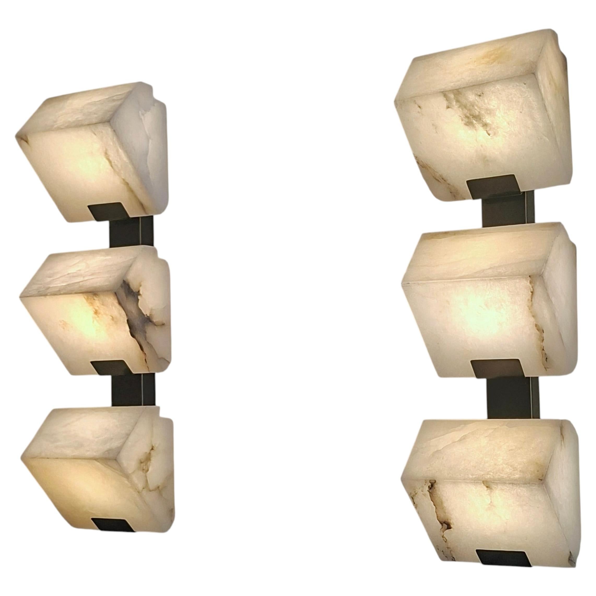 Pair of alabaster sconces