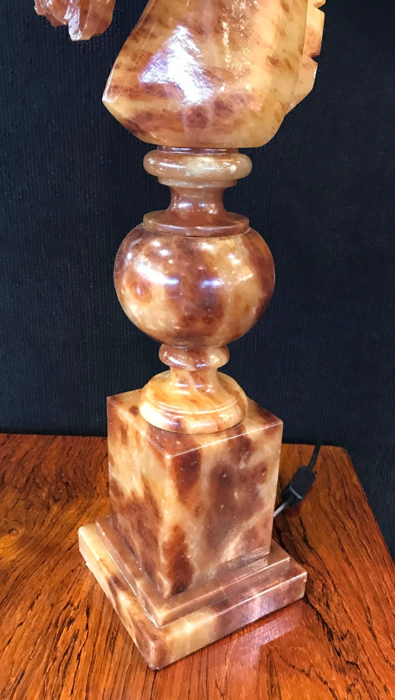 Italian Pair of Alabaster Table Lamps For Sale