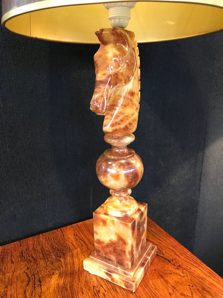 Mid-20th Century Pair of Alabaster Table Lamps For Sale