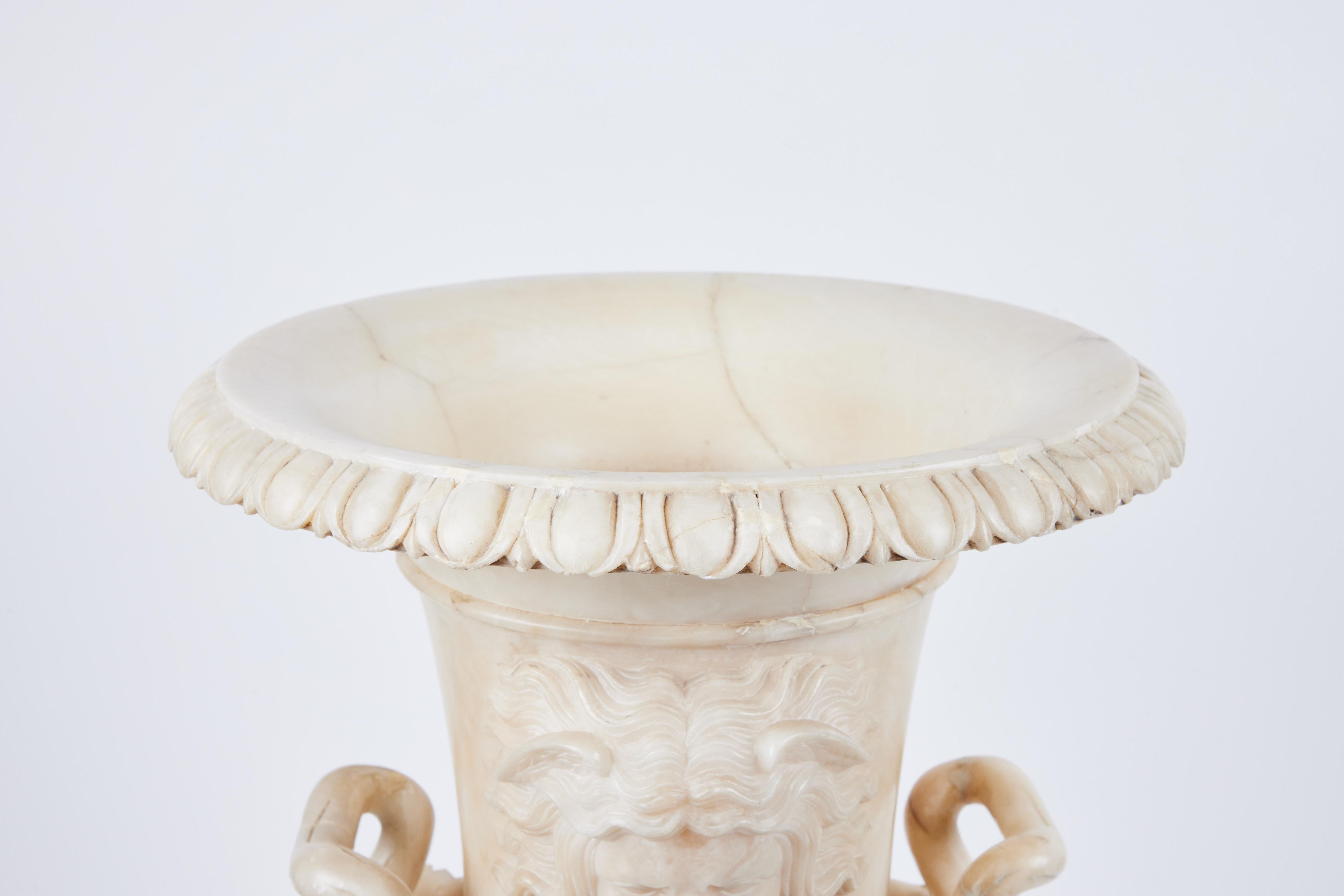 Late 19th Century Pair of Alabaster Urns For Sale