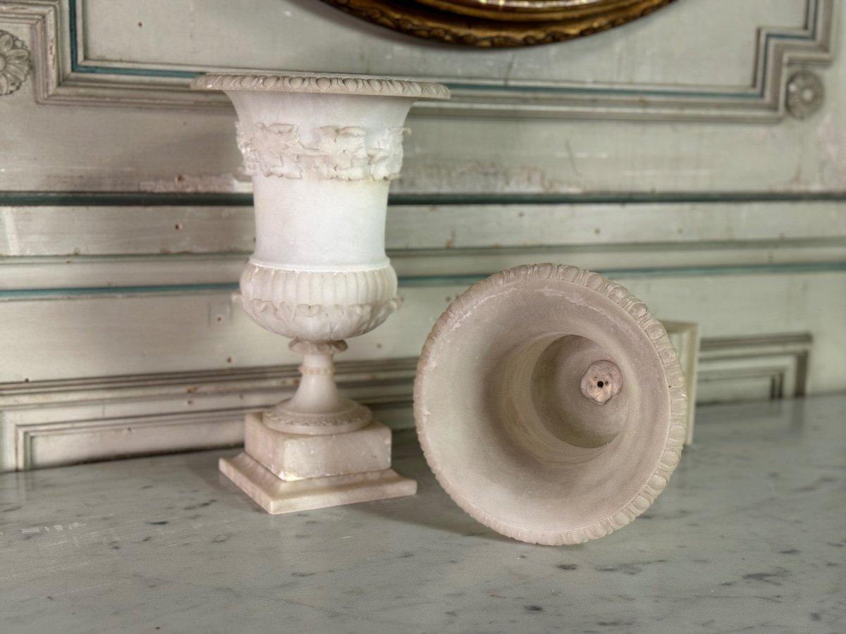Pair Of Alabaster Vases, Italy About 1880 4