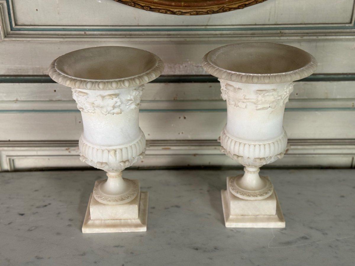 Pair Of Alabaster Vases, Italy About 1880 7