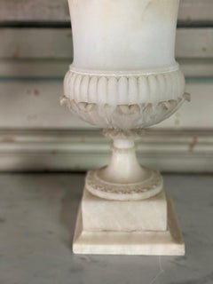 Pair Of Alabaster Vases, Italy About 1880