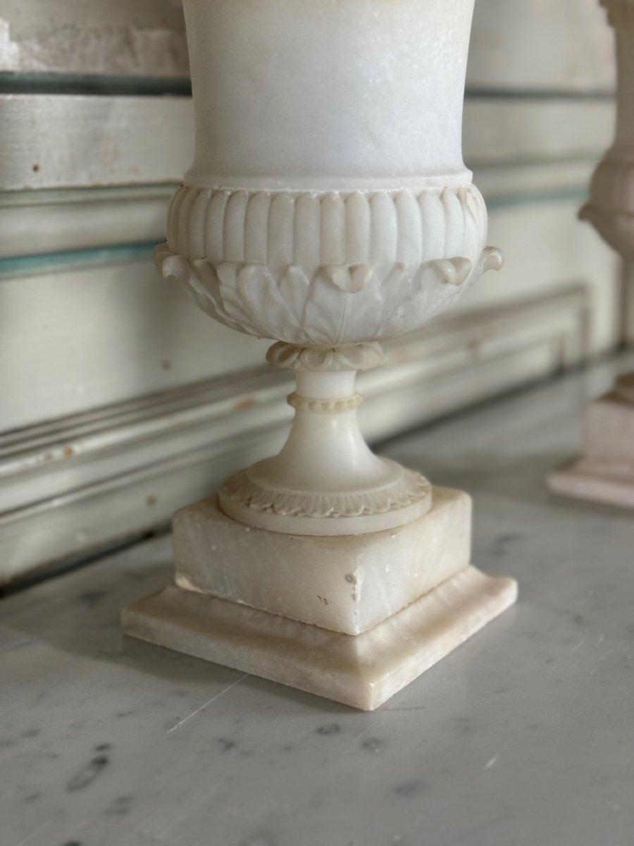 Pair Of Alabaster Vases, Italy About 1880 1