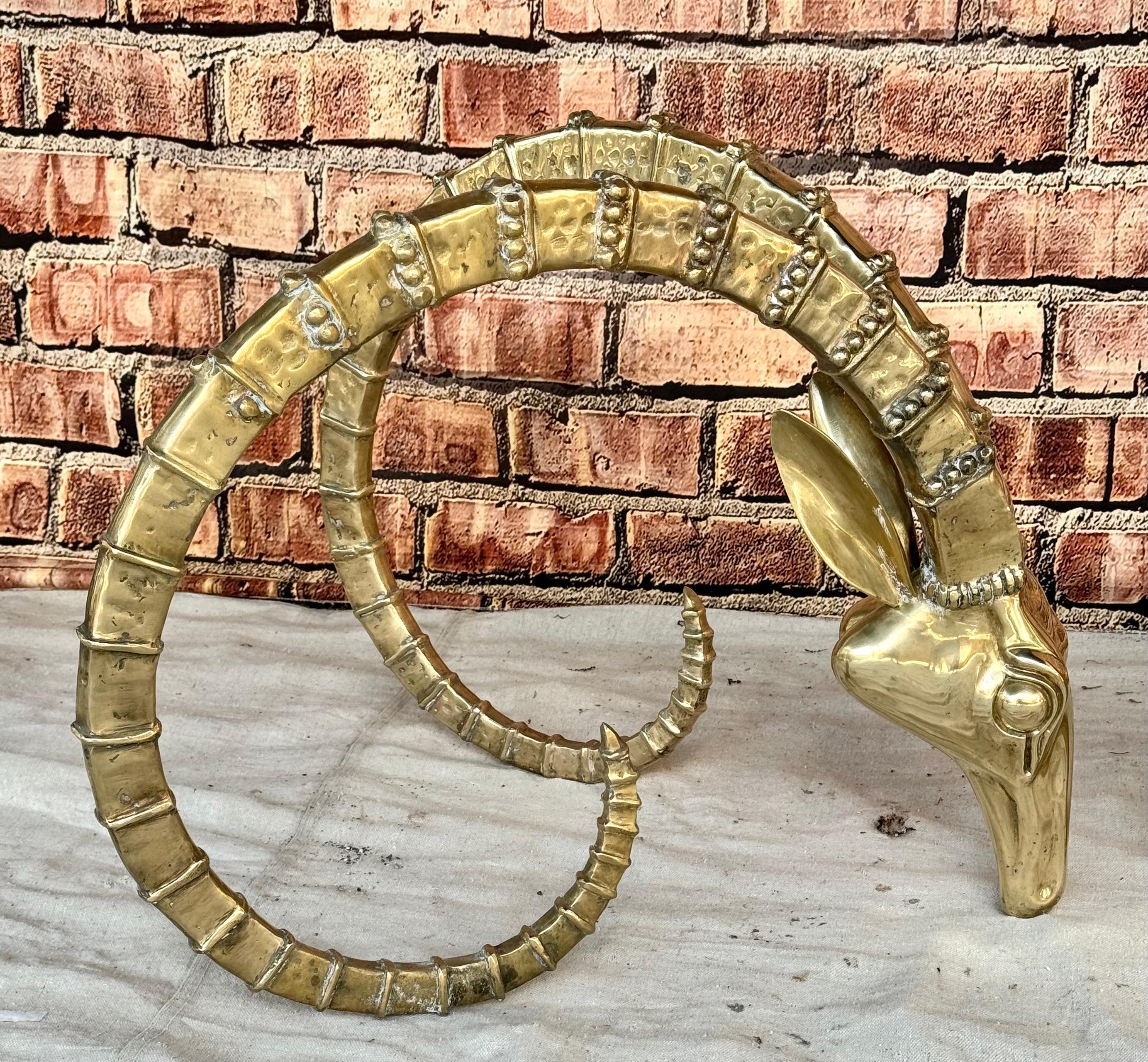 Mid-Century Modern Pair Of Alain Chervet Style Ibex Head Coffee Table Bases