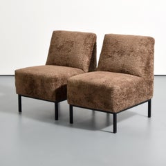 Pair of Alain Richard Lounge Chairs, French Modernist Design