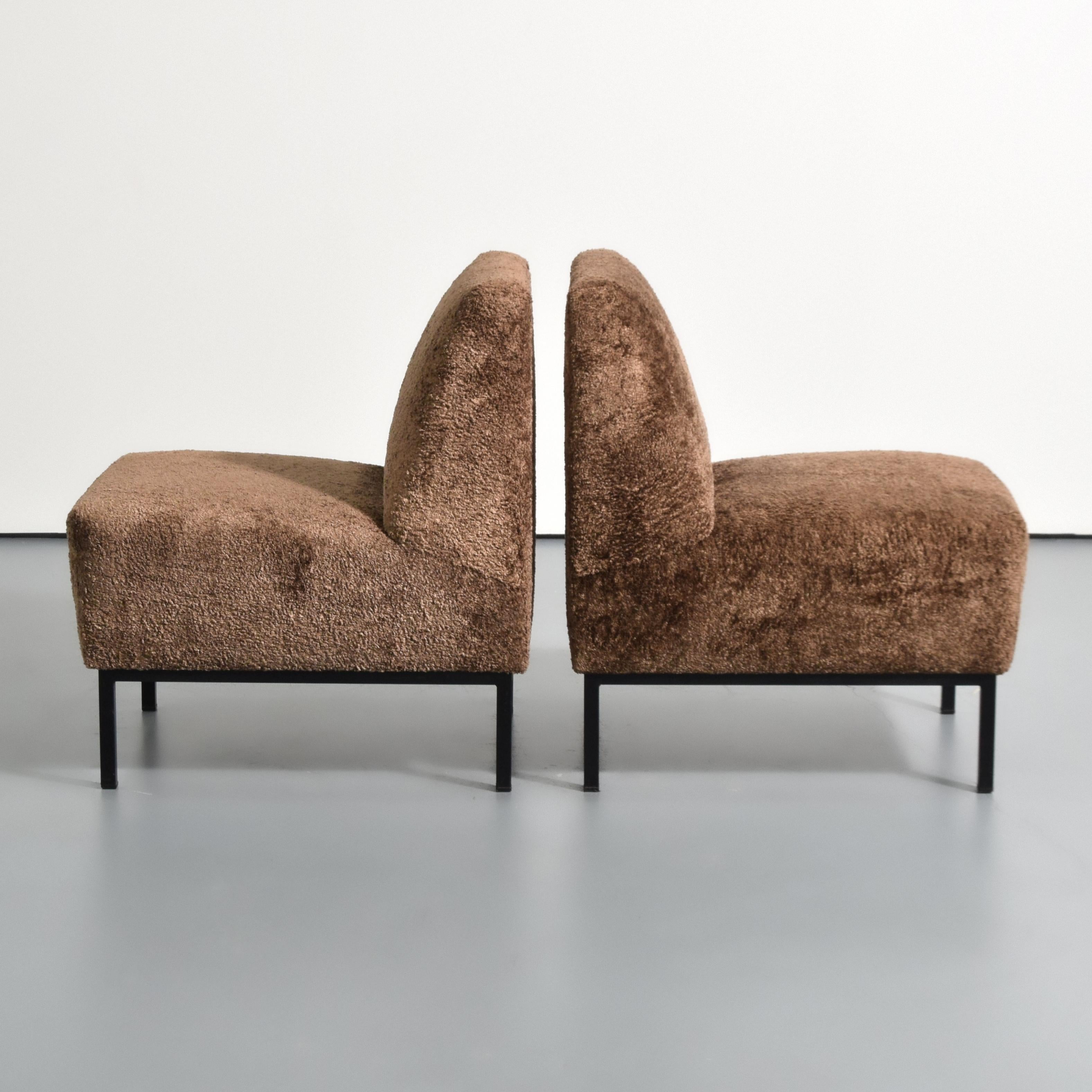 French Pair of Alain Richard Lounge Chairs For Sale