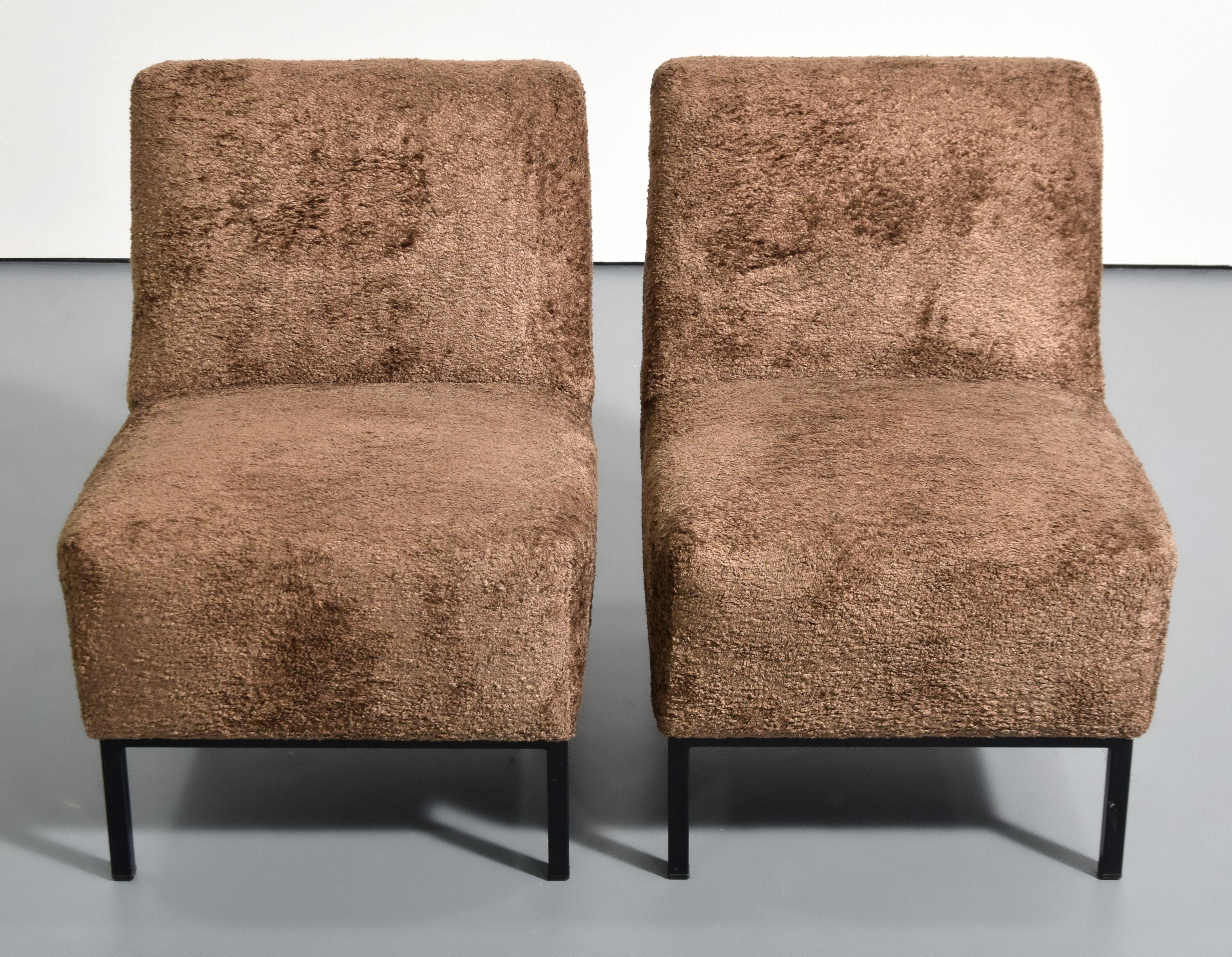 Mid-Century Modern Paire de chaises longues Alain Richard, design moderniste français en vente