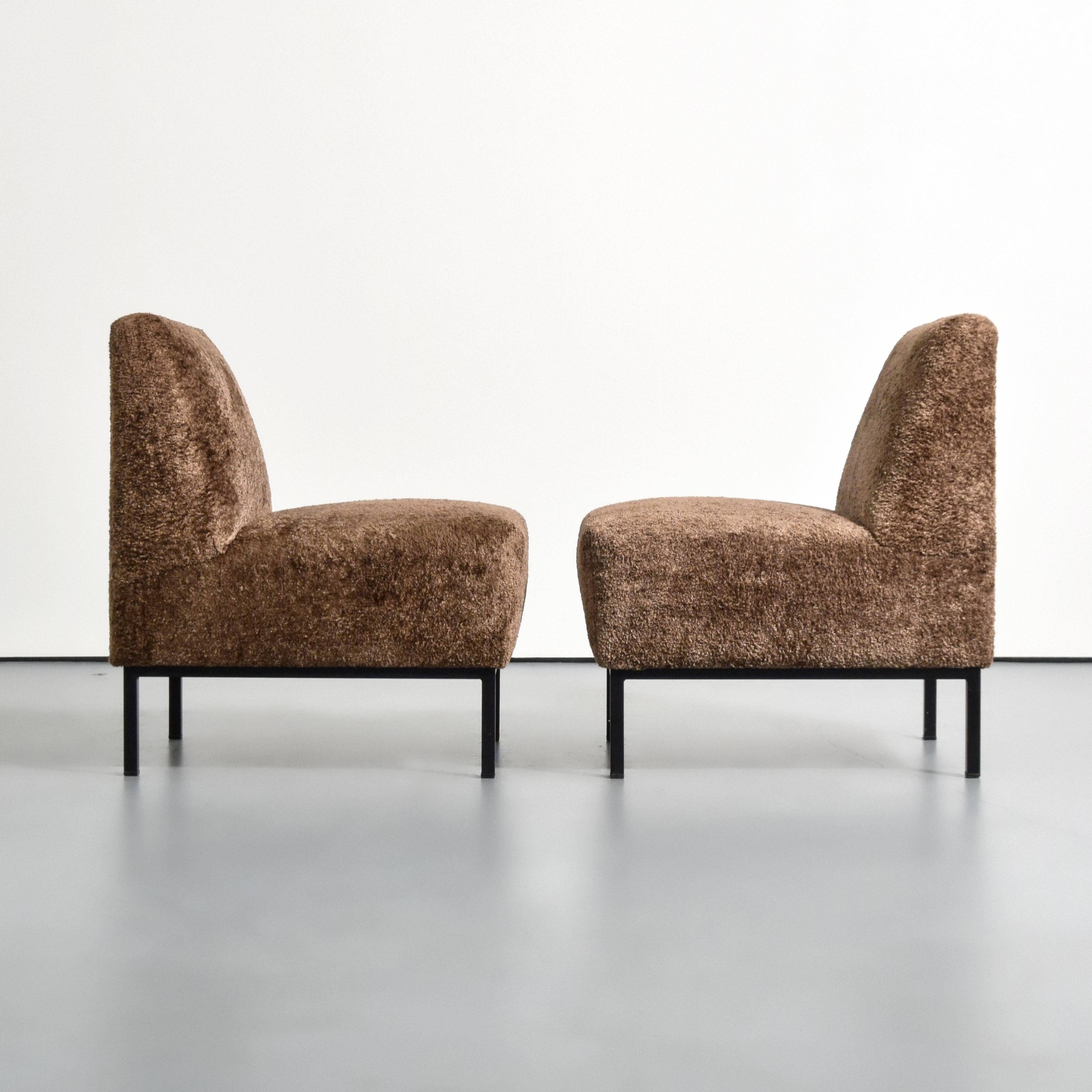 20ième siècle Paire de chaises longues Alain Richard, design moderniste français en vente