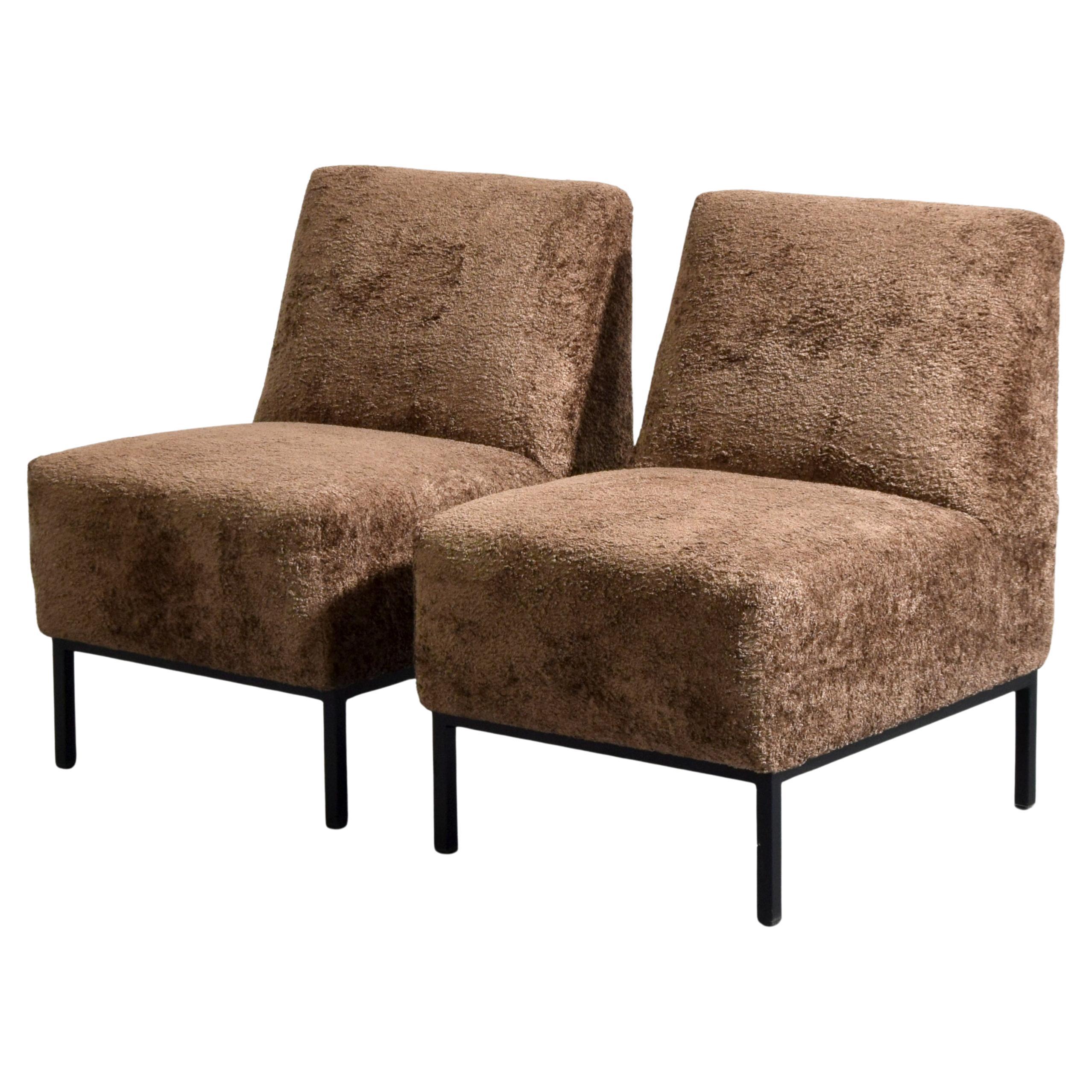 Pair of Alain Richard Lounge Chairs For Sale