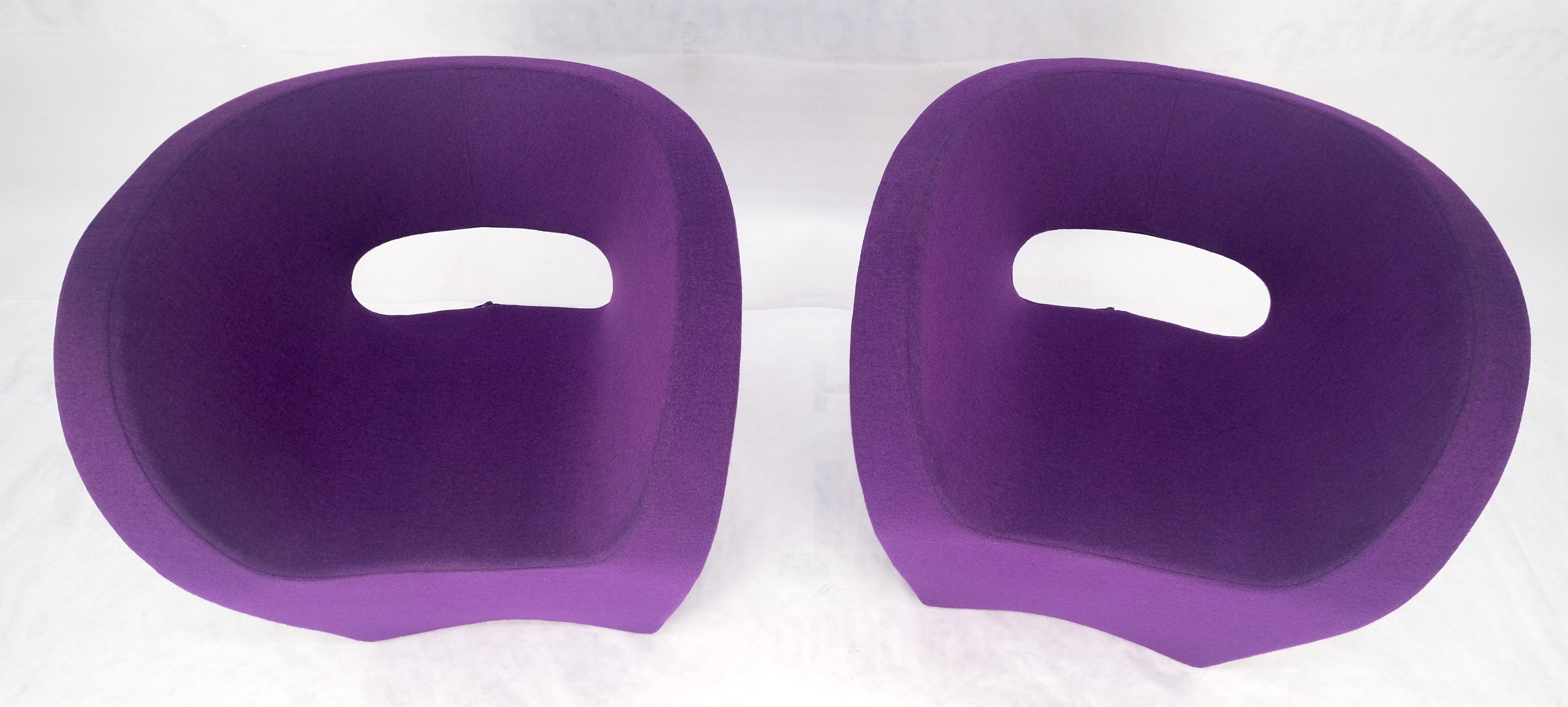 Pair of Albert Armchair Chairs by Ron Arad Moroso Purple  Wool Upholstery MINT! For Sale 5