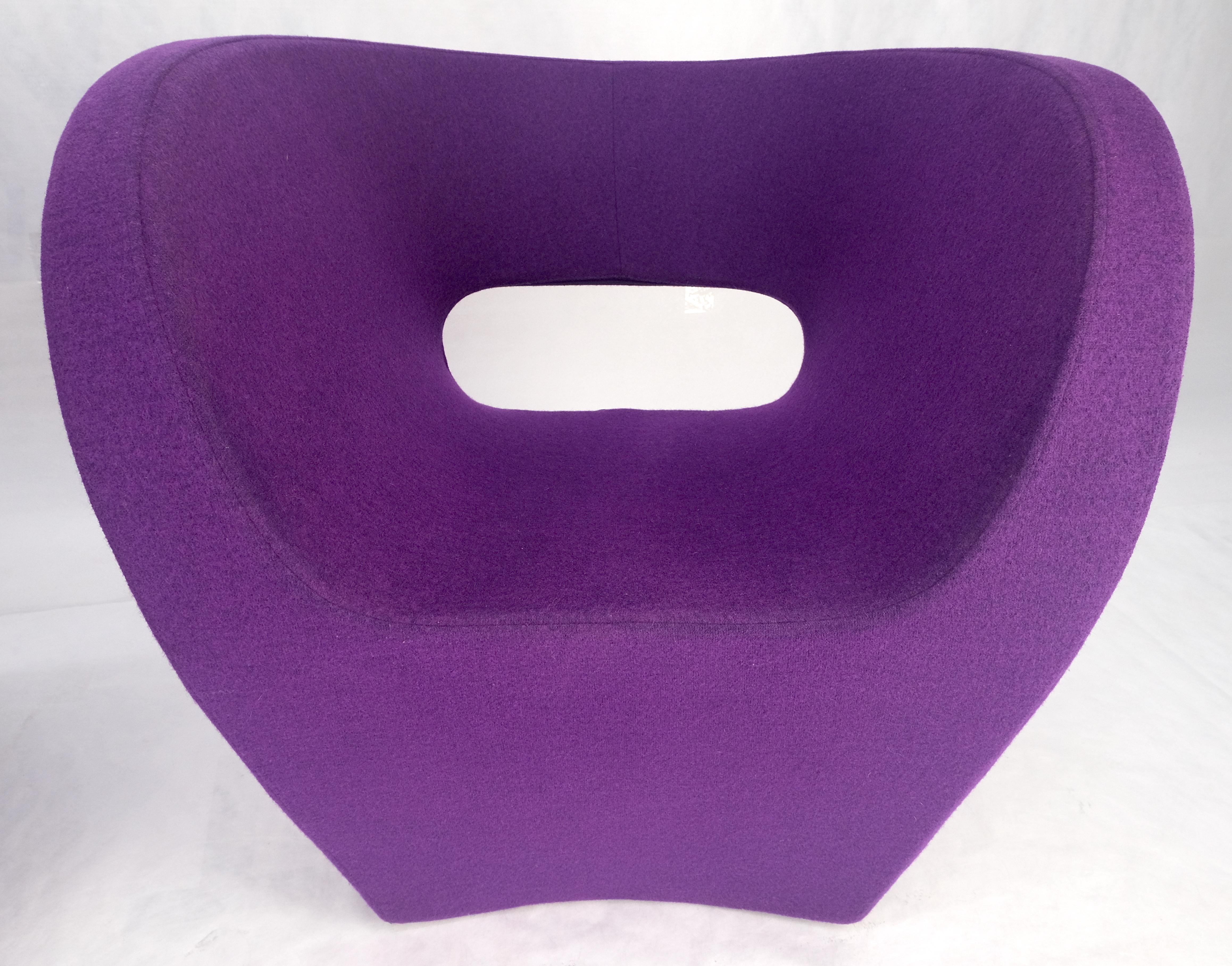 Pair of Albert Armchair Chairs by Ron Arad Moroso Purple  Wool Upholstery MINT! For Sale 9