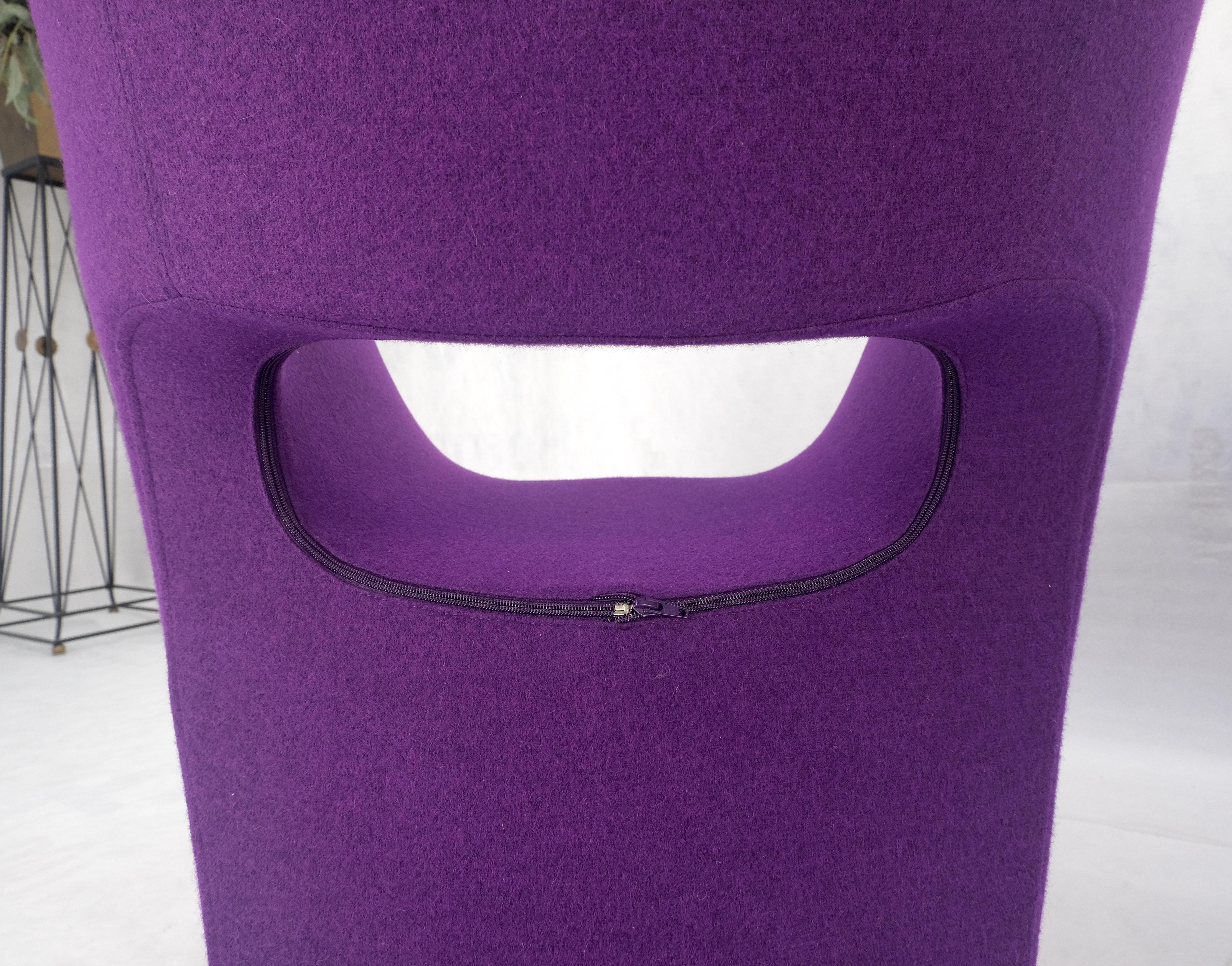 Pair of Albert Armchair Chairs by Ron Arad Moroso Purple  Wool Upholstery MINT! For Sale 11