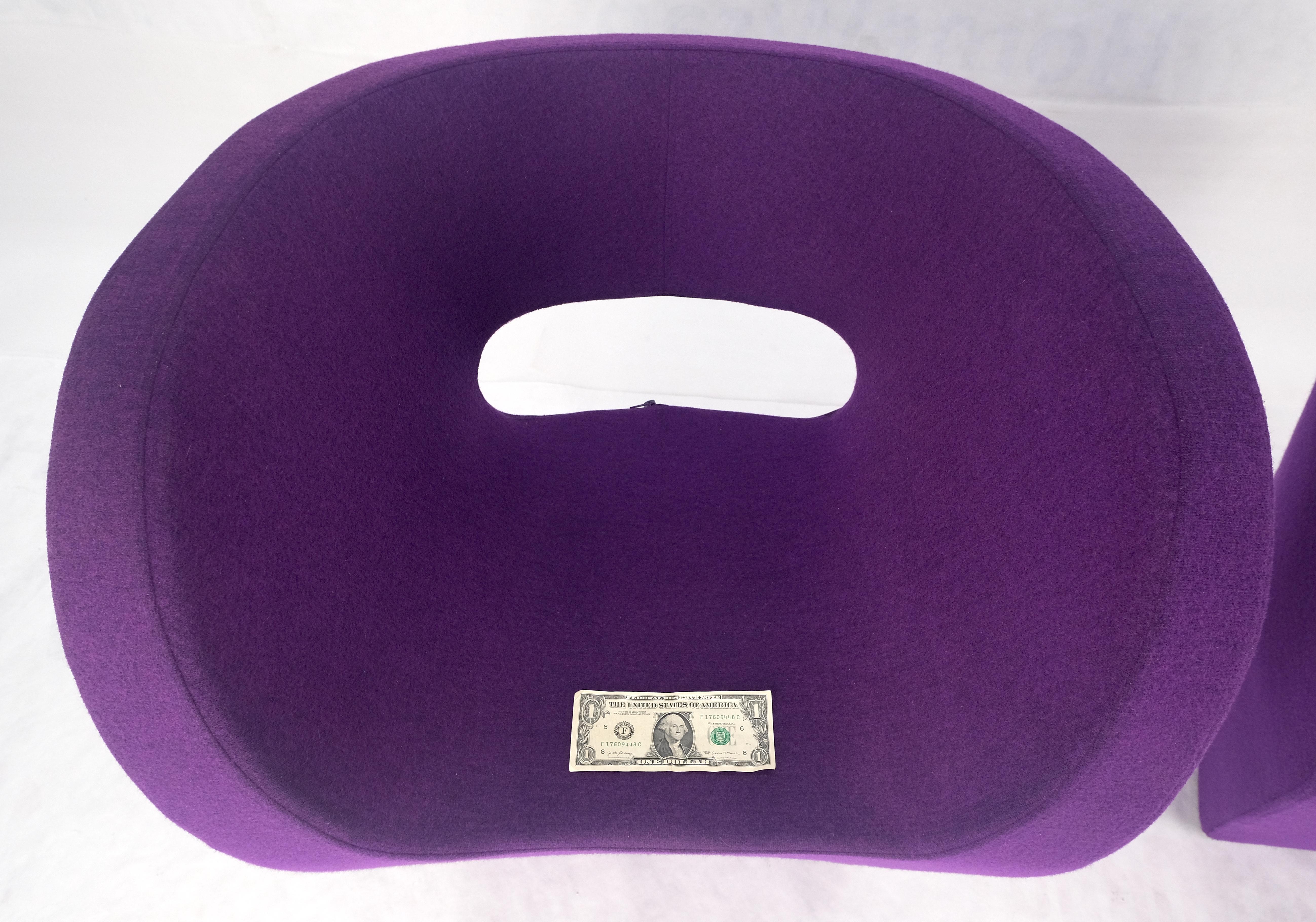Pair of Albert Armchair Chairs by Ron Arad Moroso Purple  Wool Upholstery MINT! For Sale 12