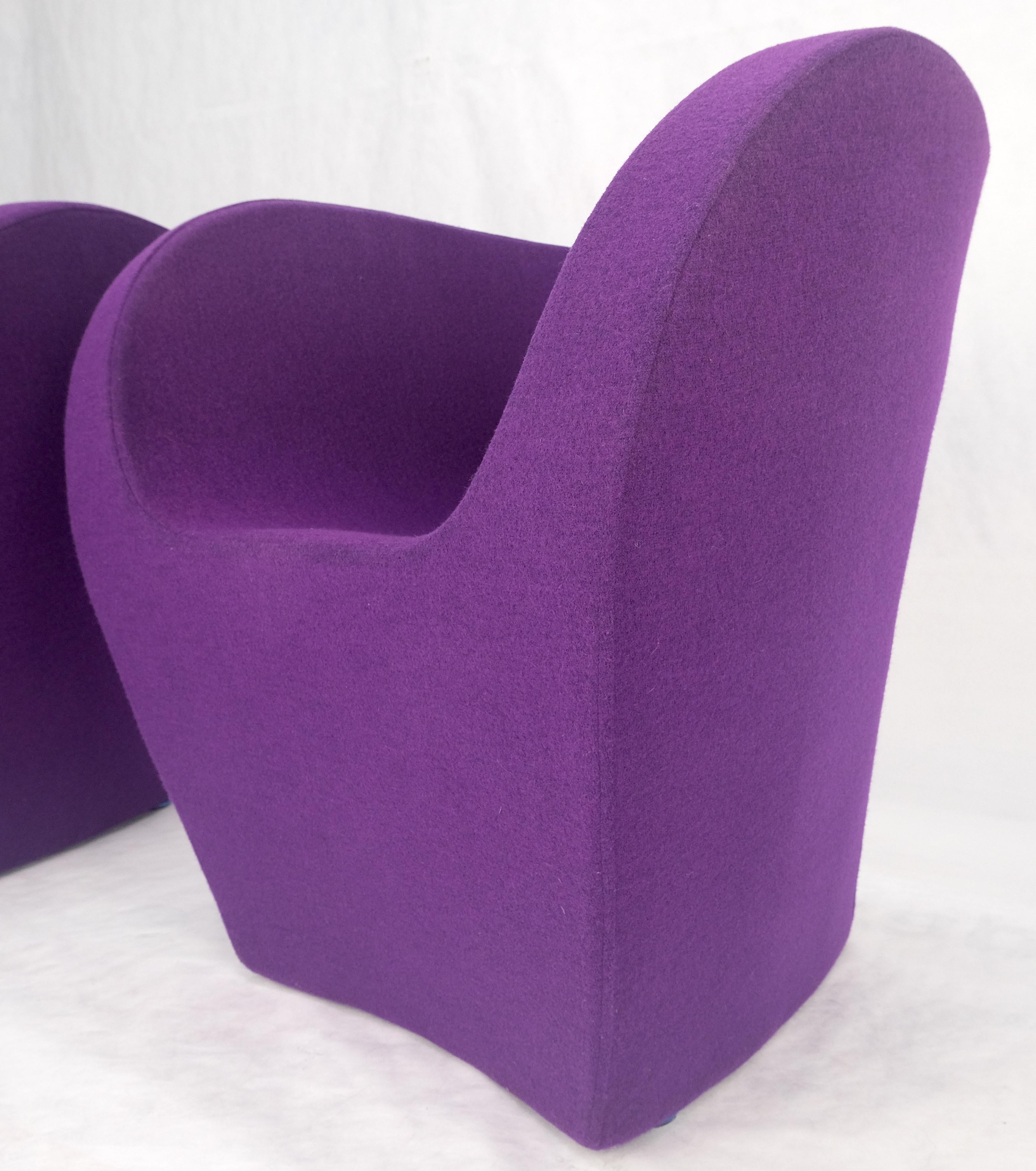 Set 4 Albert Armchair by Ron Arad for Moroso Purple & Red Wool Upholstery MINT!