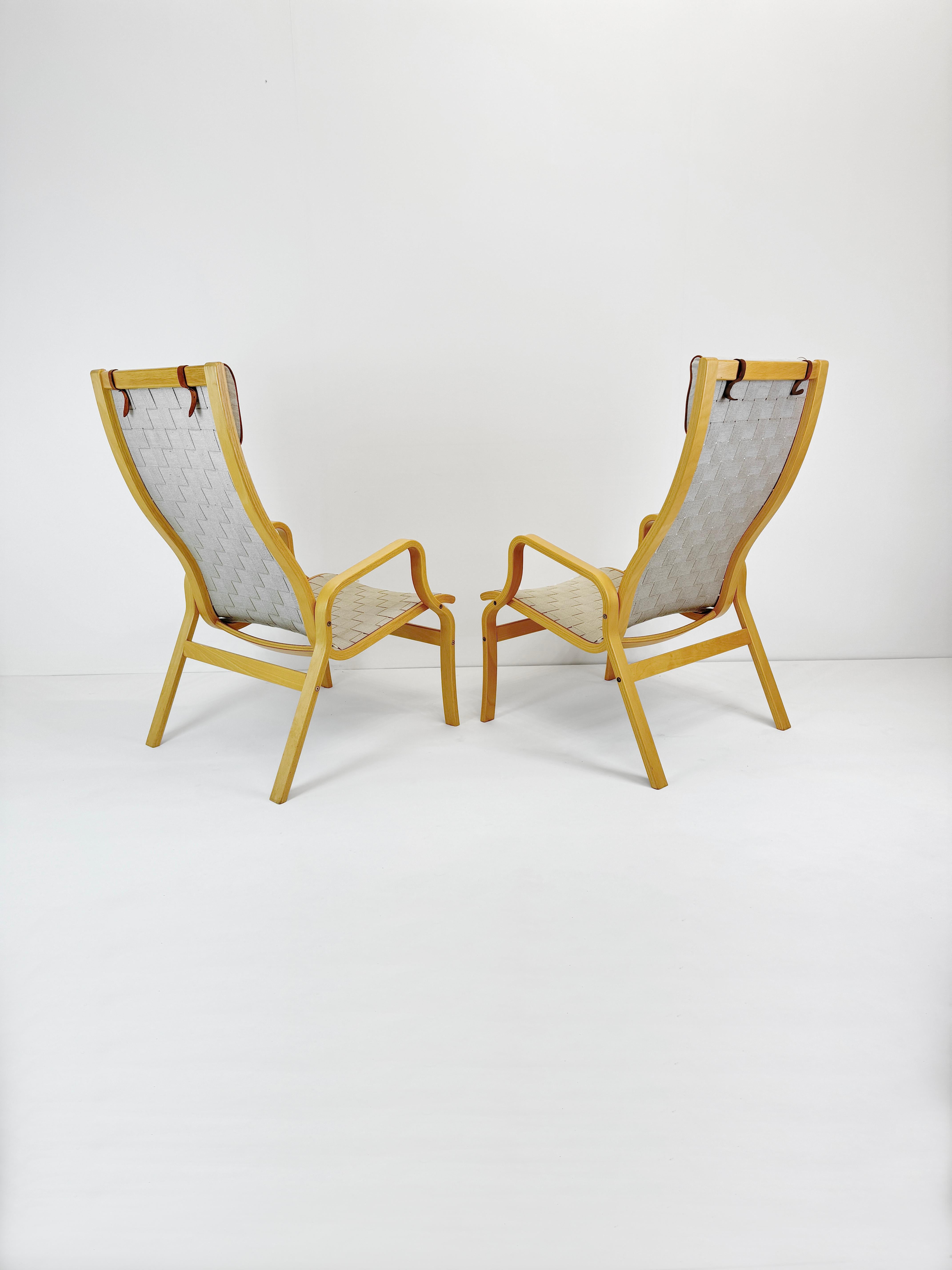 Ein Paar Bugholz-Lounge-Stühle von Finn Østergaard, Dänemark 1970er Jahre im Angebot 2