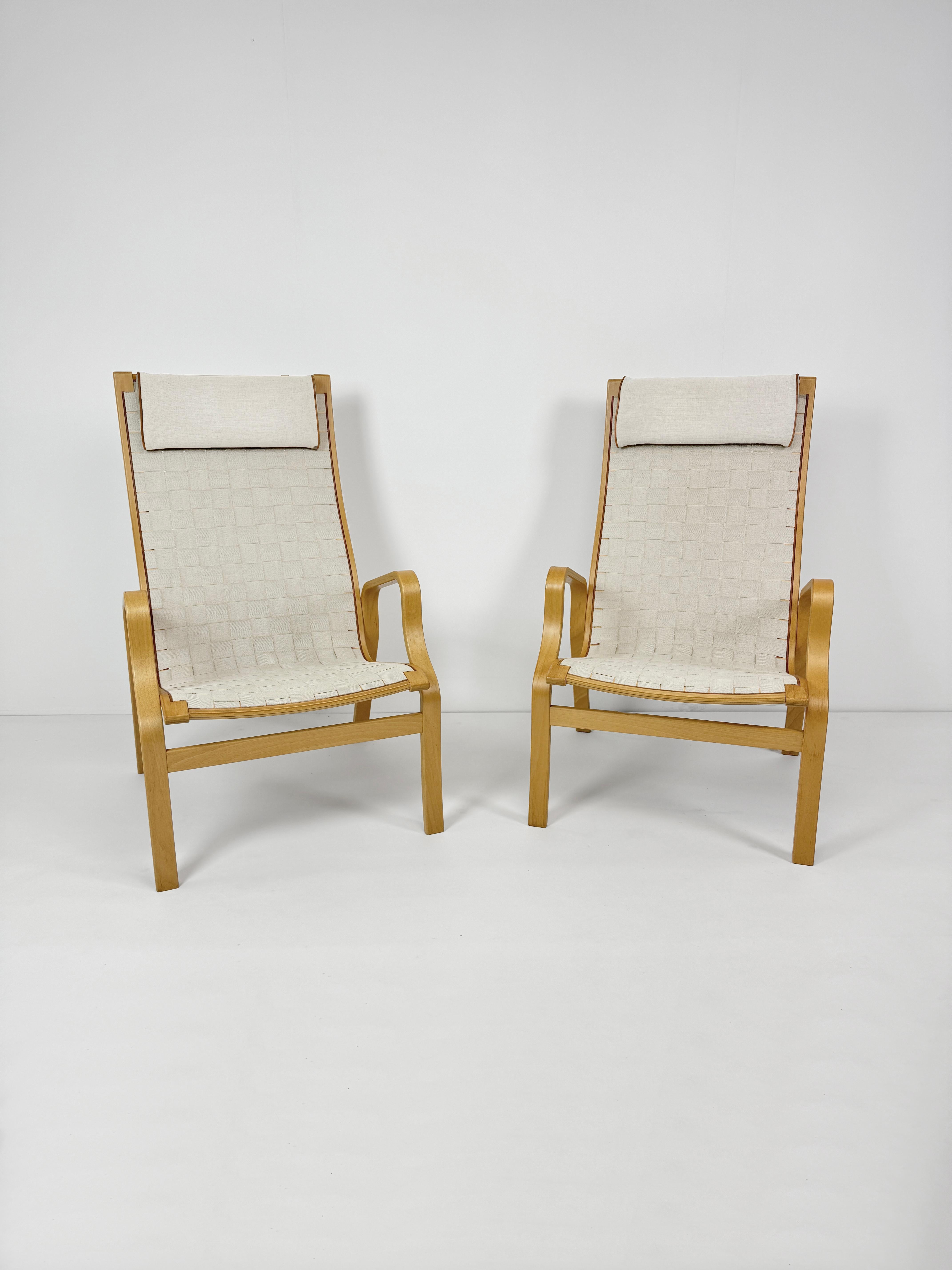 Ein Paar Bugholz-Lounge-Stühle von Finn Østergaard, Dänemark 1970er Jahre (Moderne der Mitte des Jahrhunderts) im Angebot