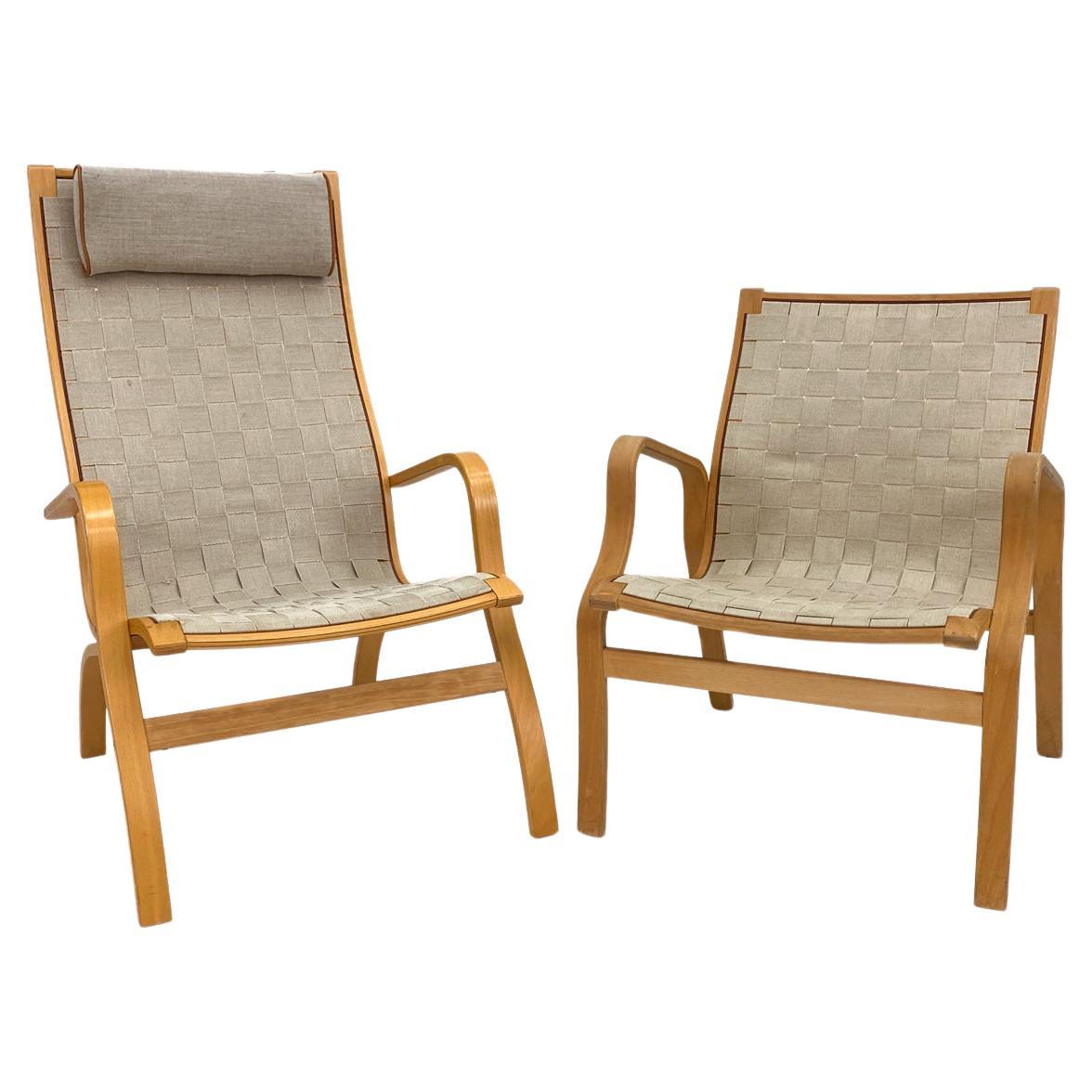 Pair of "Albert" Beech Bentwood Chairs by Finn Østergaard for Kvist Mobler  For Sale