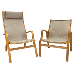 Vintage Pair of "Albert" Beech Bentwood Chairs by Finn Østergaard for Kvist Mobler 