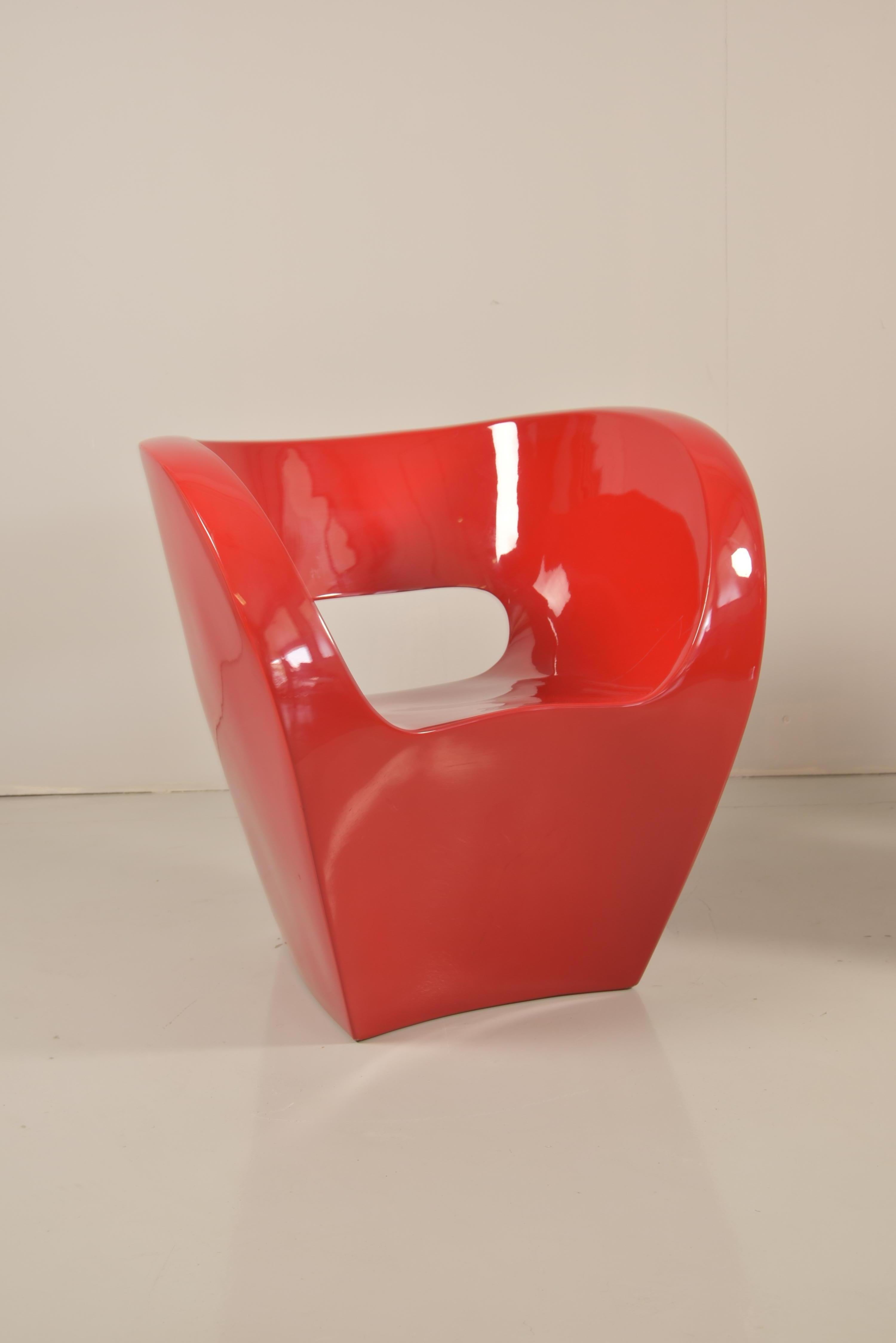 Pair of  Albert Red Armchairs by Ron Arad in 2000 for Moroso In Good Condition In Rovereta, SM