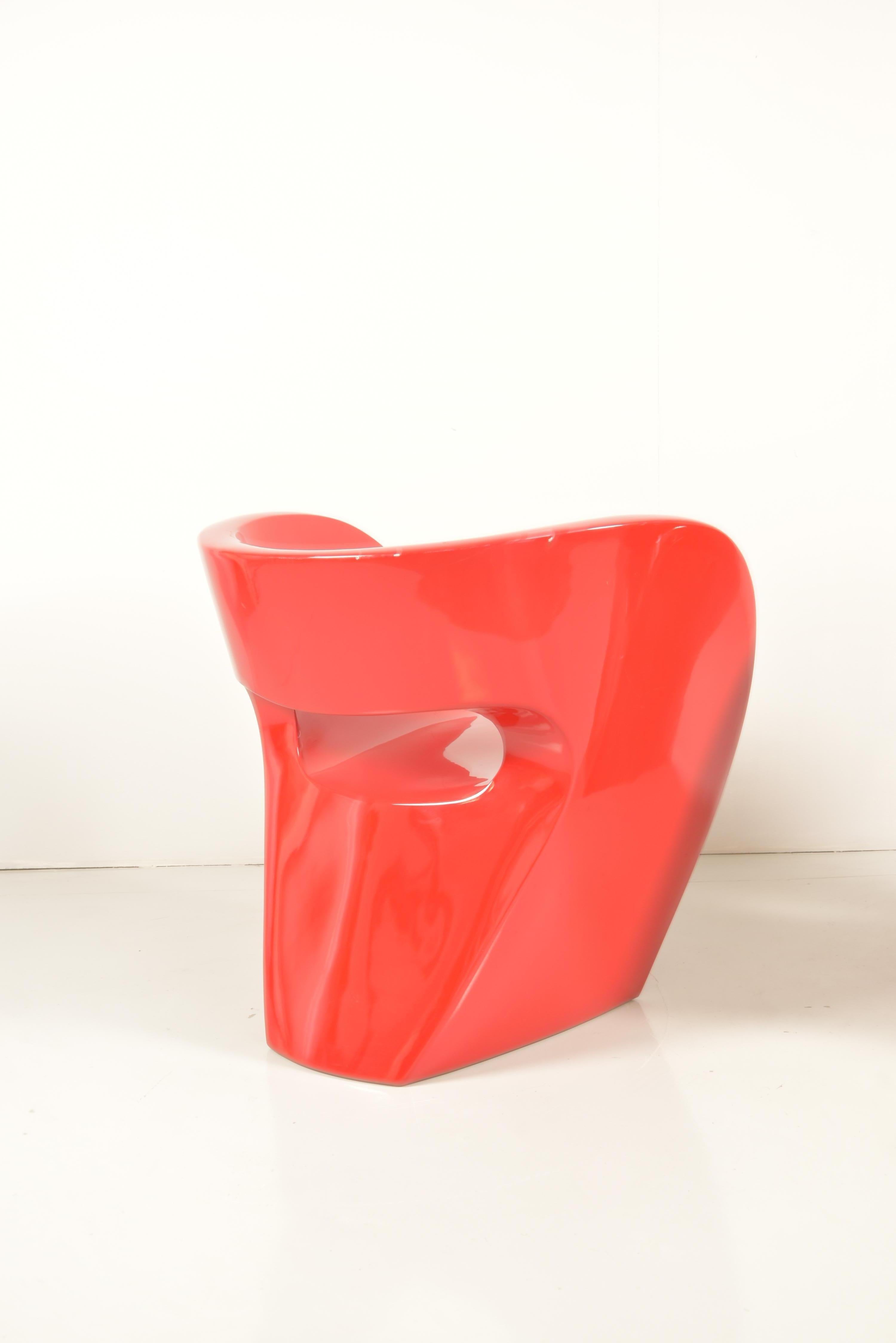 Pair of  Albert Red Armchairs by Ron Arad in 2000 for Moroso 2