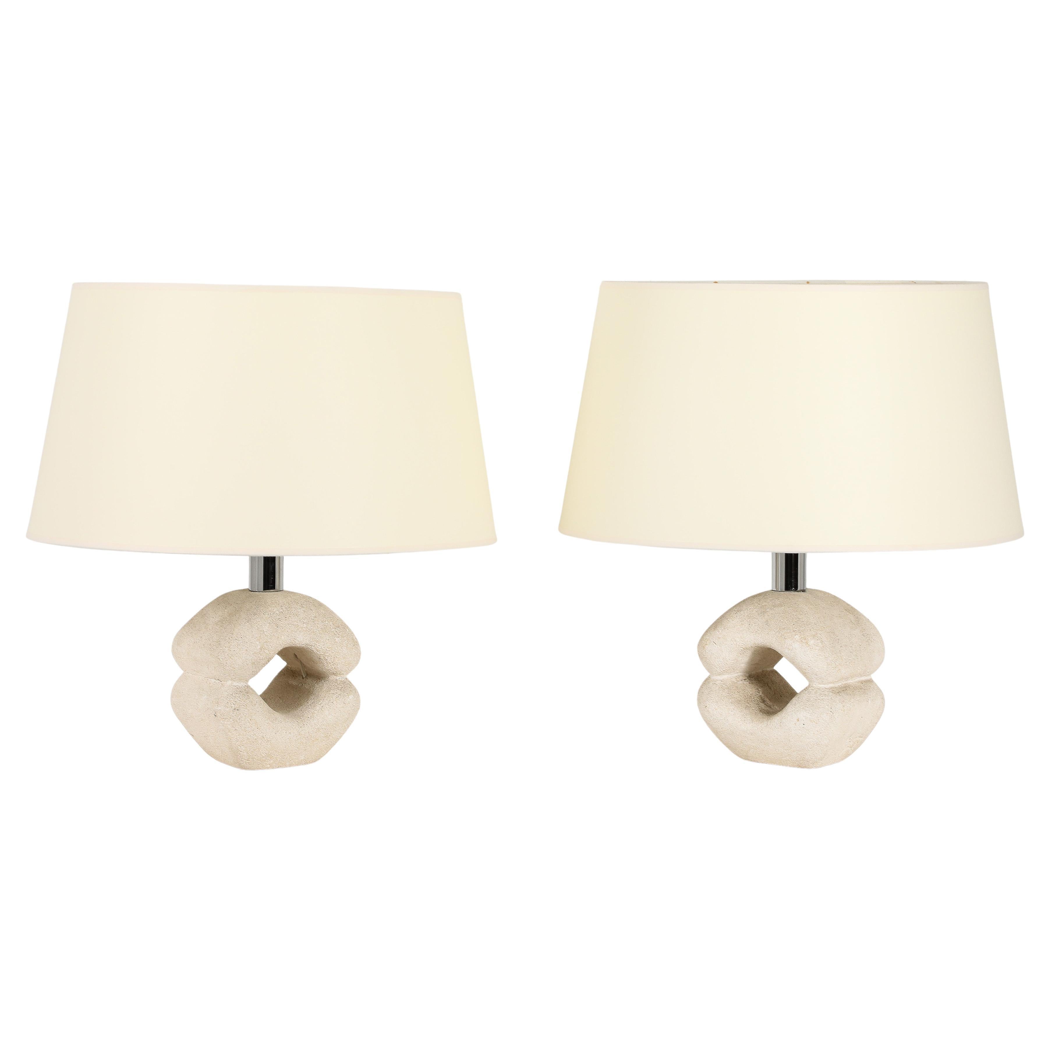Paire de lampes de table « Ring » Albert Tormos Stone, France, années 1960