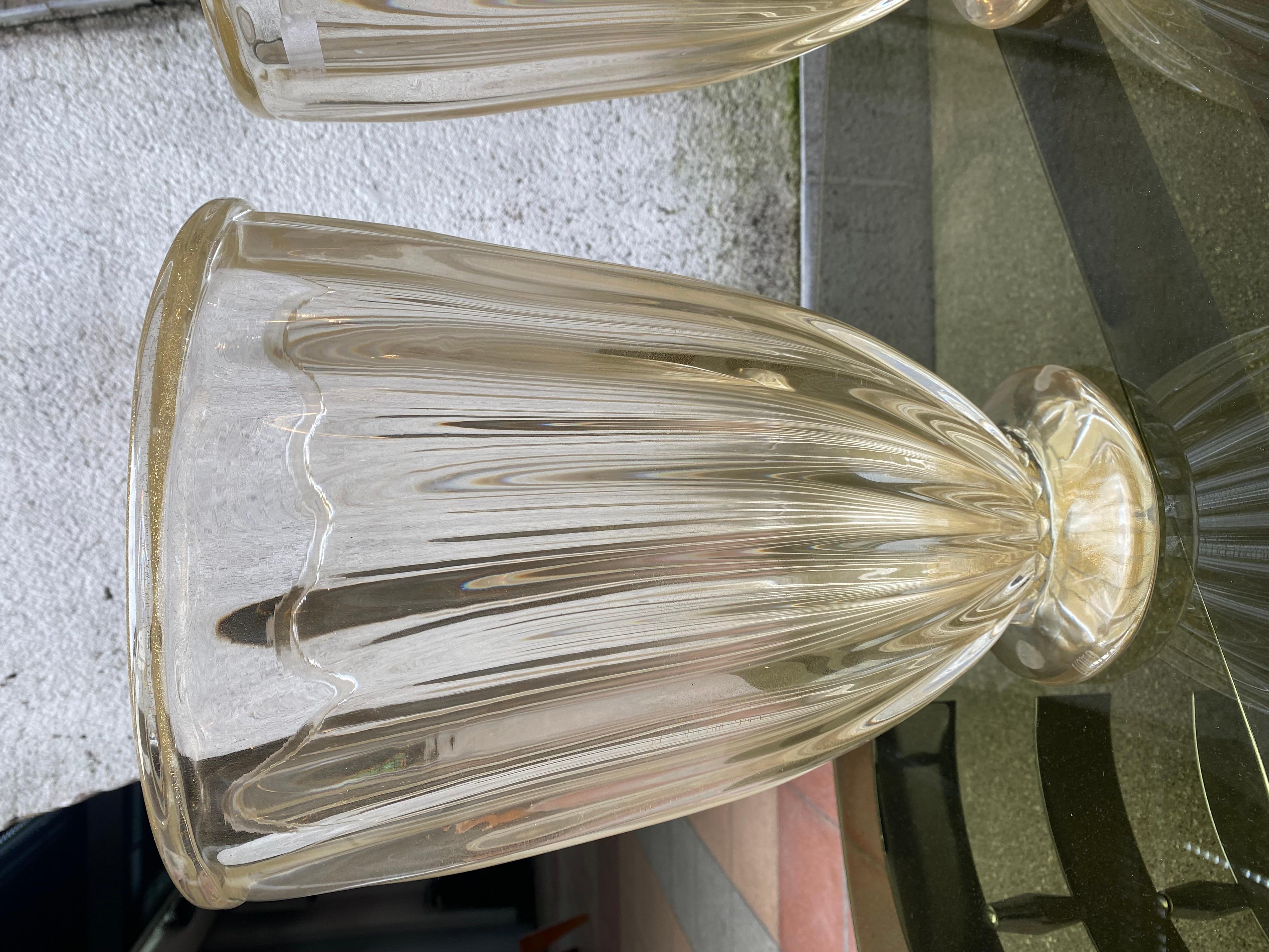 Pair of Alberto Dona Murano Vases Murano Glass For Sale 1