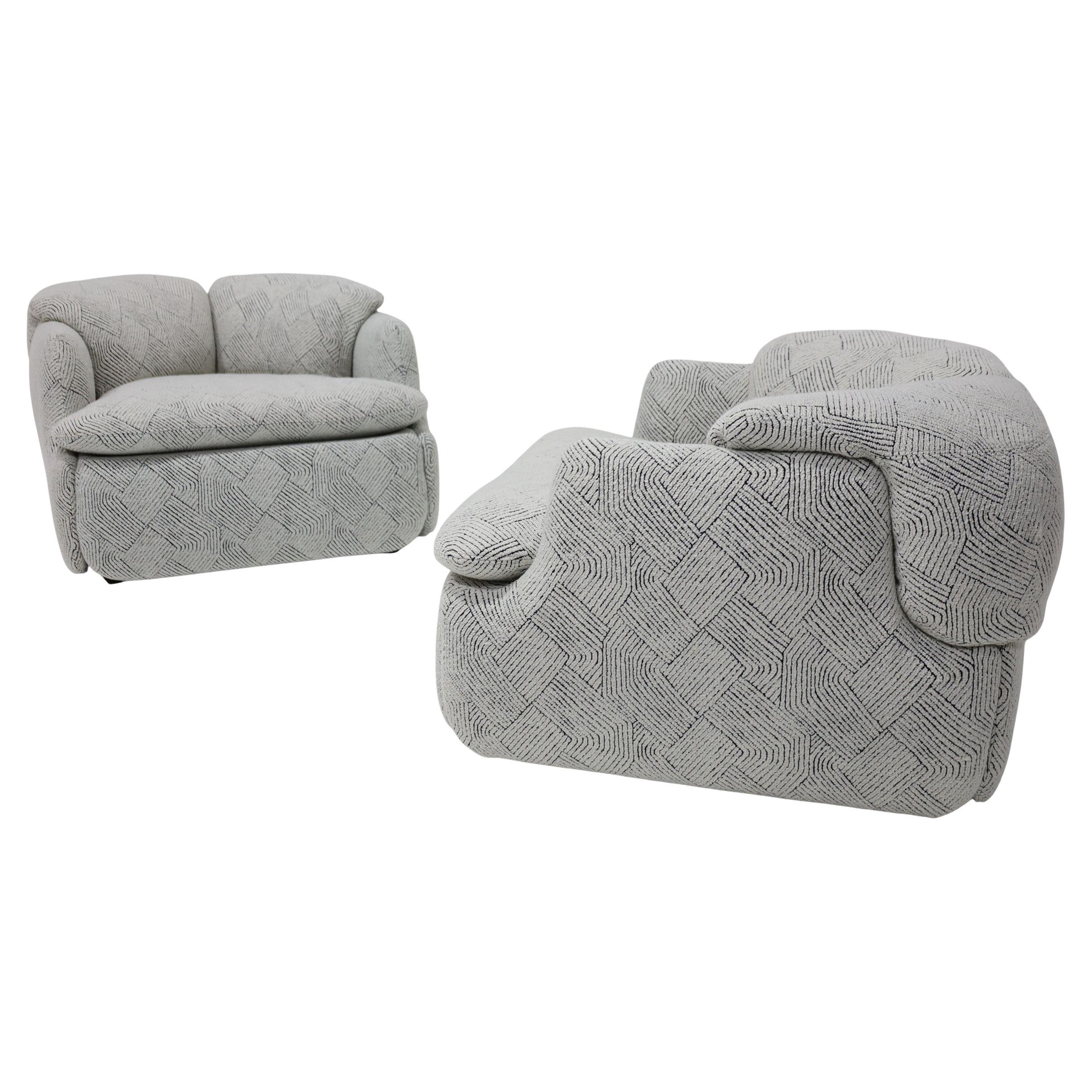 Pair of Alberto Rosselli for Saporiti Confidential Lounge Chairs