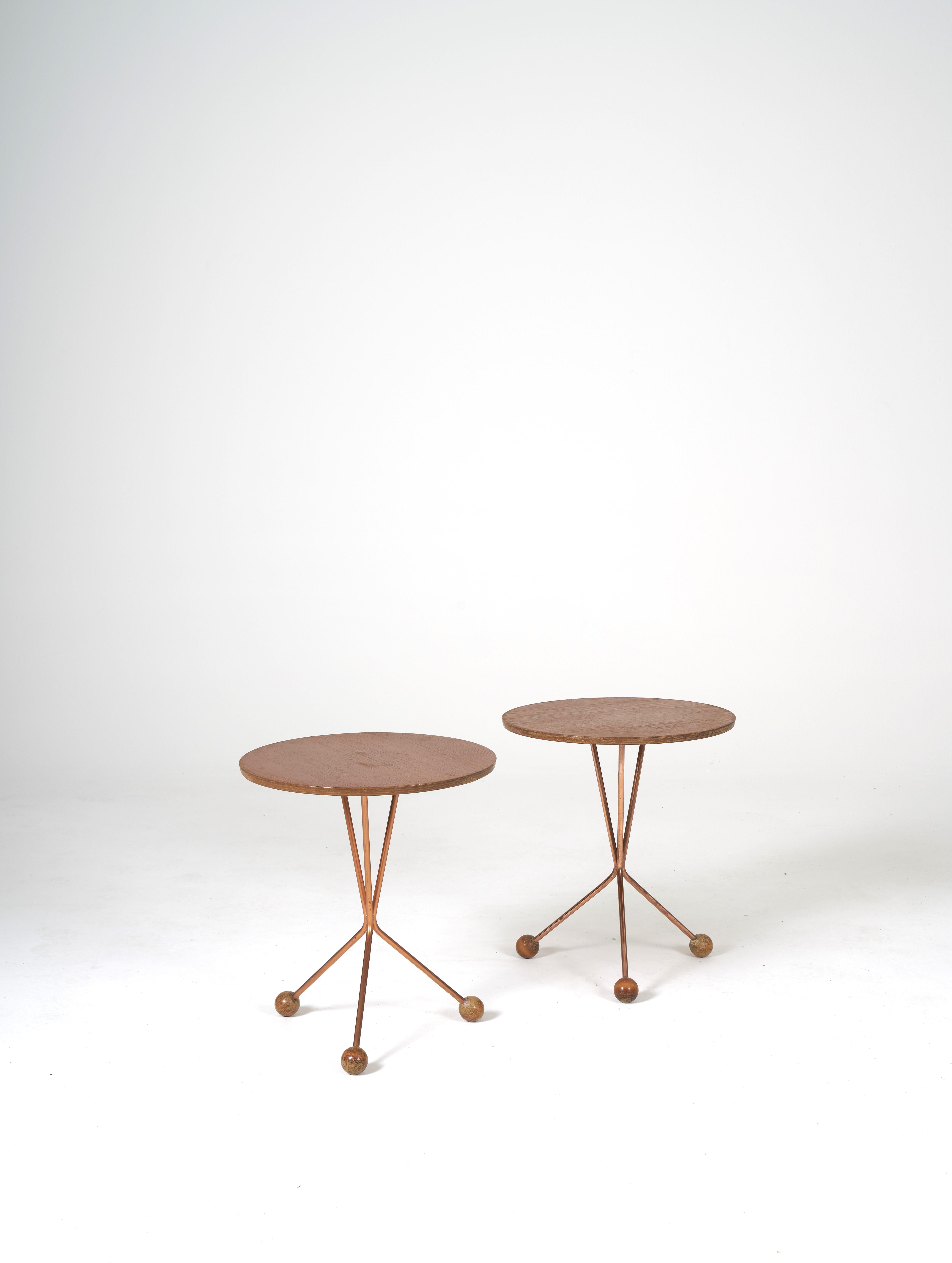 Scandinavian Modern Pair of Alberts teak side tables by Albert Larsson.