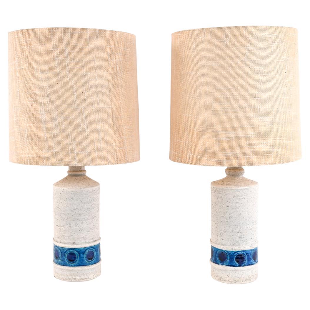 Pair of Aldo Londi Bitossi for Bergboms Ceramic Table Lamps