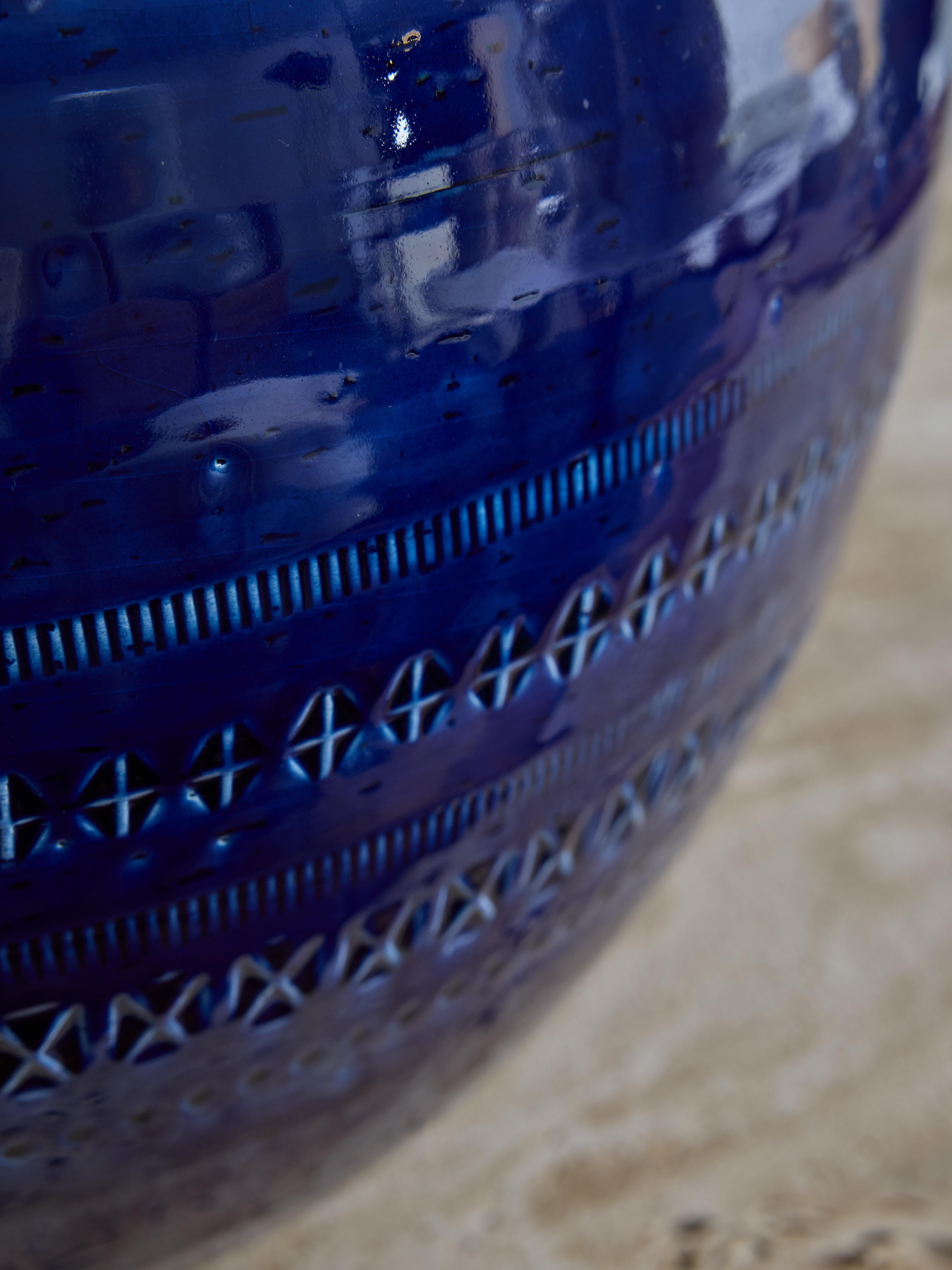 Pair of Aldo Londi for Bitossi Rimini Blu Table Lamps In Good Condition In Saint-Ouen, IDF