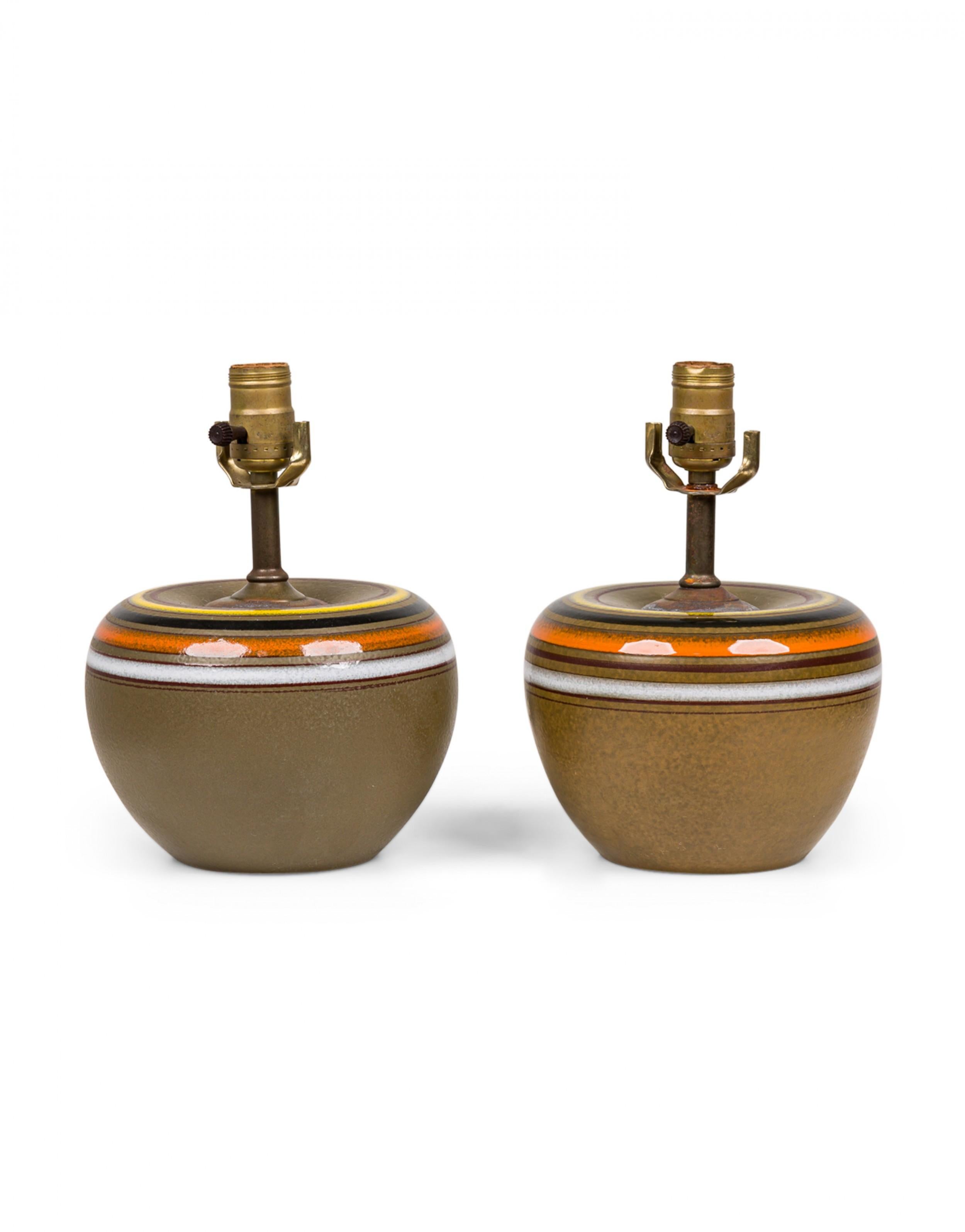 20ième siècle Paire de lampes de bureau en céramique italienne Aldo Londi pour Bitossi & Rosenthal-Netter en vente