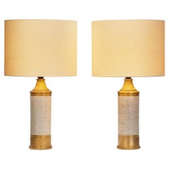 Pair of Aldo Londi Table Lamps by Bitossi for Bergboms, Italy 1970s