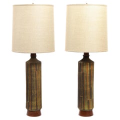 Pair of Aldo Londi Table Lamps 'Milano Moderna' Fabricated by Bitossi