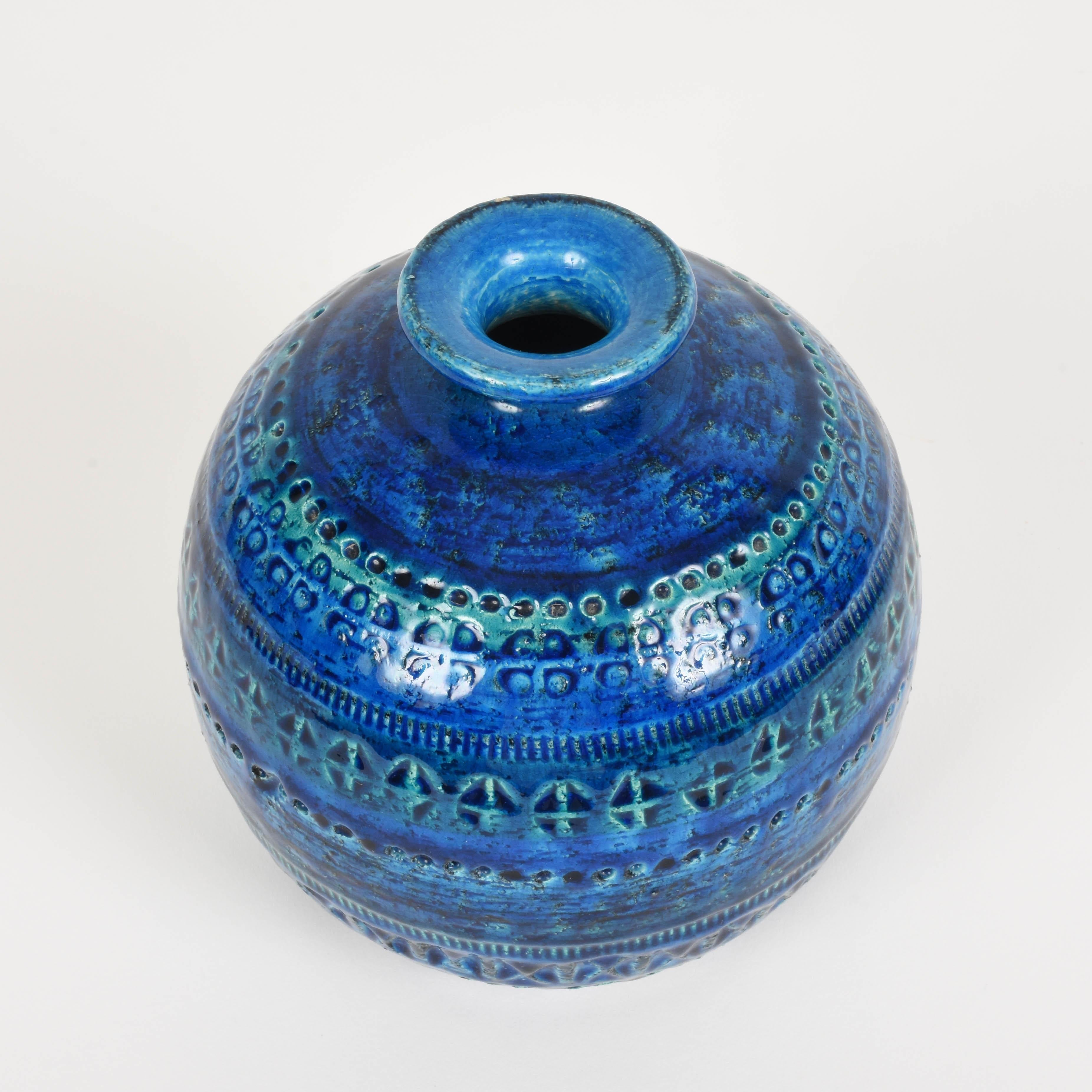 Pair of Aldo Londi Terracotta Ceramic Rimini Blue Vases for Bitossi, Italy 1960s 6
