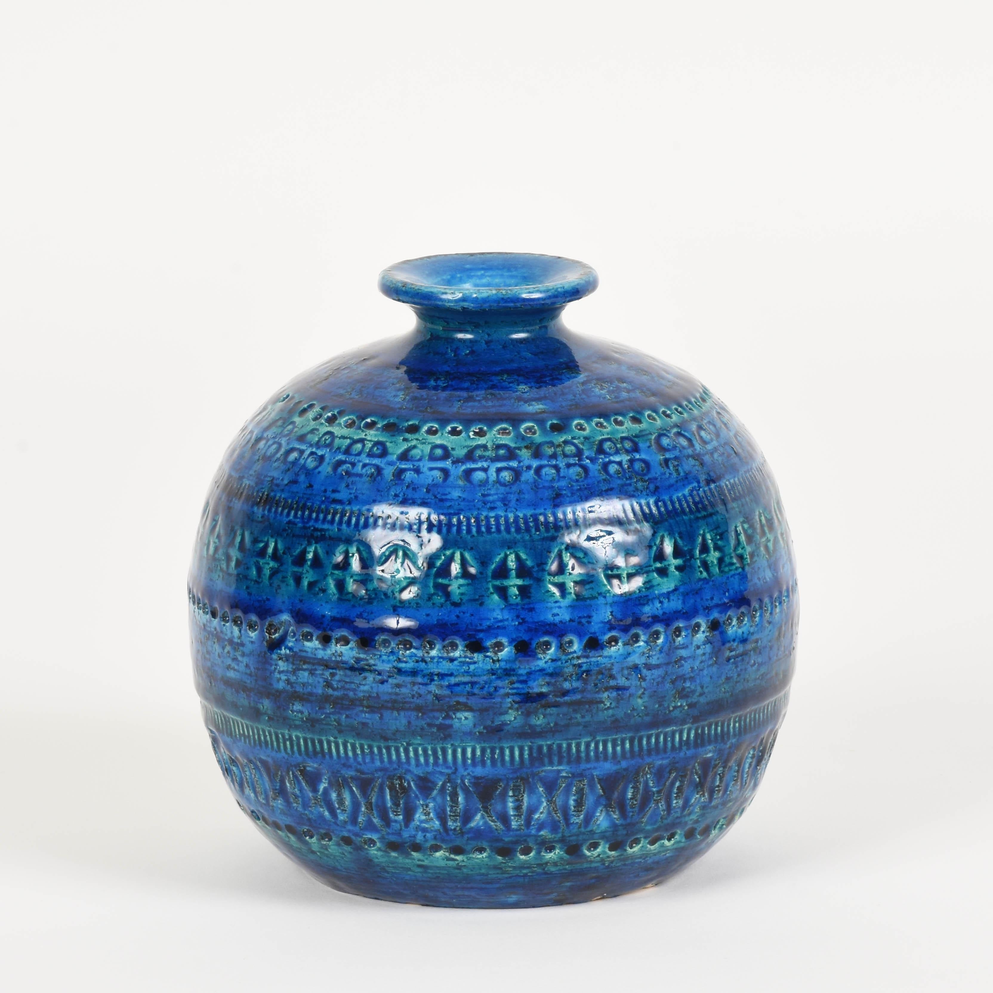 Pair of Aldo Londi Terracotta Ceramic Rimini Blue Vases for Bitossi, Italy 1960s 7