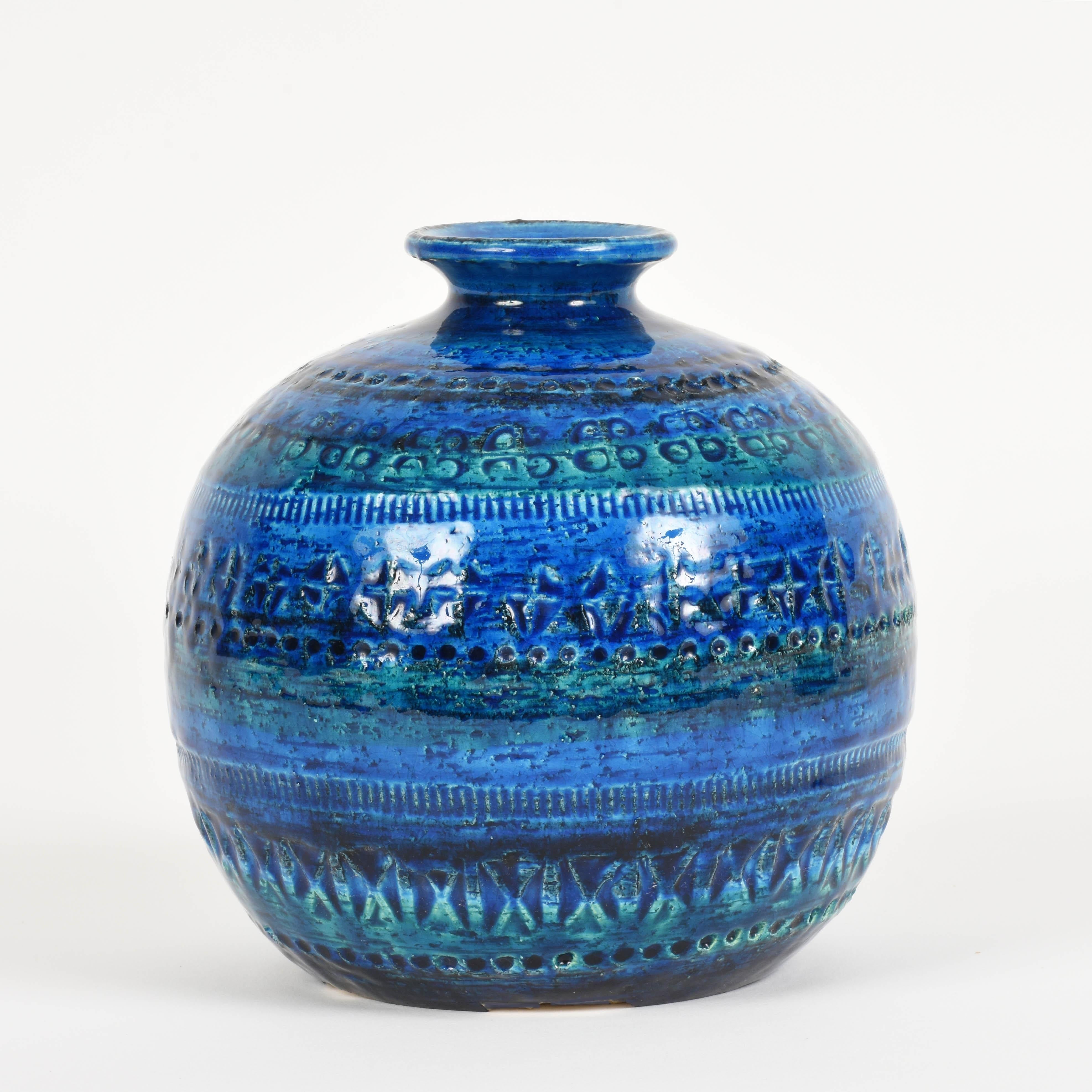 Pair of Aldo Londi Terracotta Ceramic Rimini Blue Vases for Bitossi, Italy 1960s 8