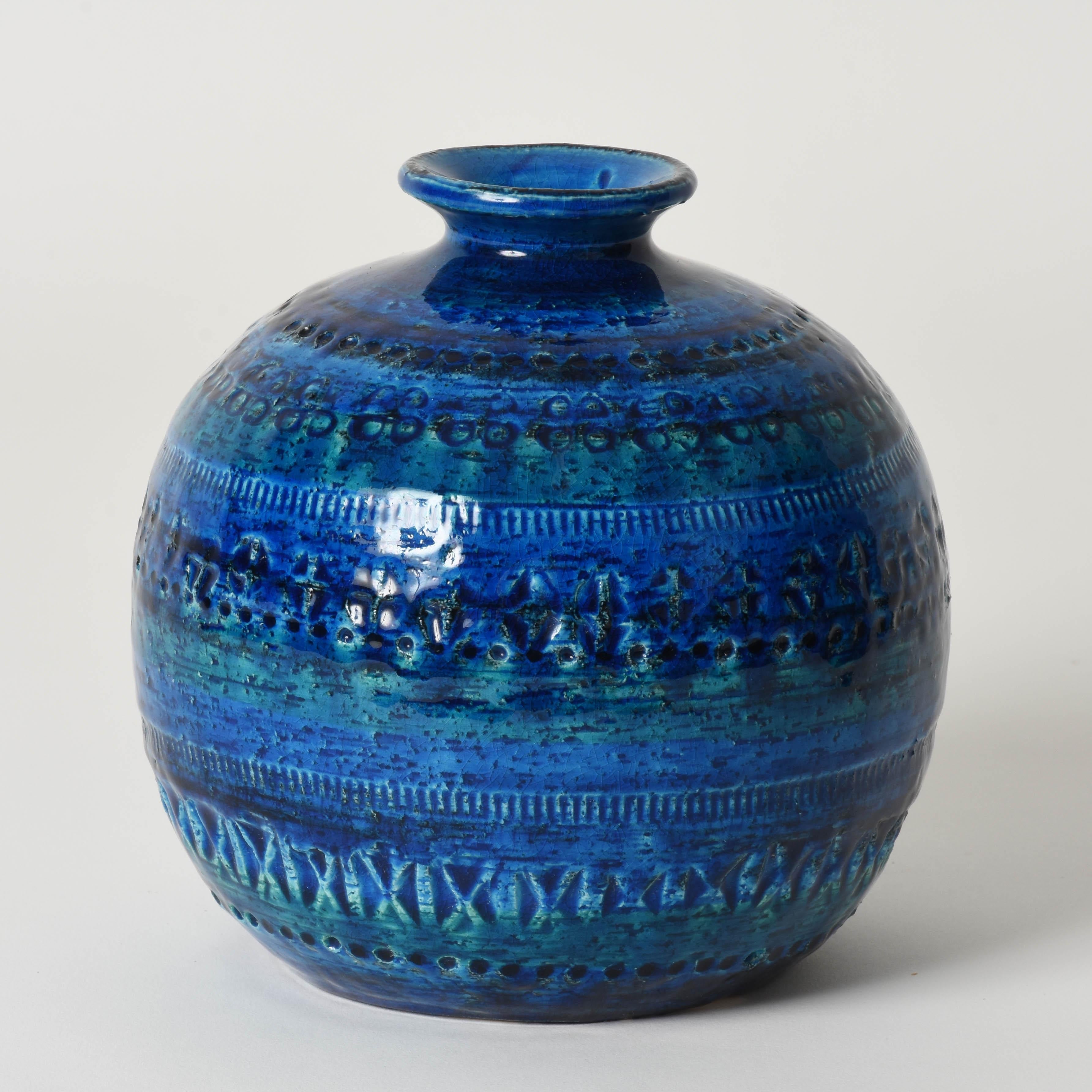 Pair of Aldo Londi Terracotta Ceramic Rimini Blue Vases for Bitossi, Italy 1960s 11