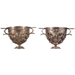 Antique Pair of "Alesia" Cups by F. Barbedienne and D. Attarge, France, Circa 1878