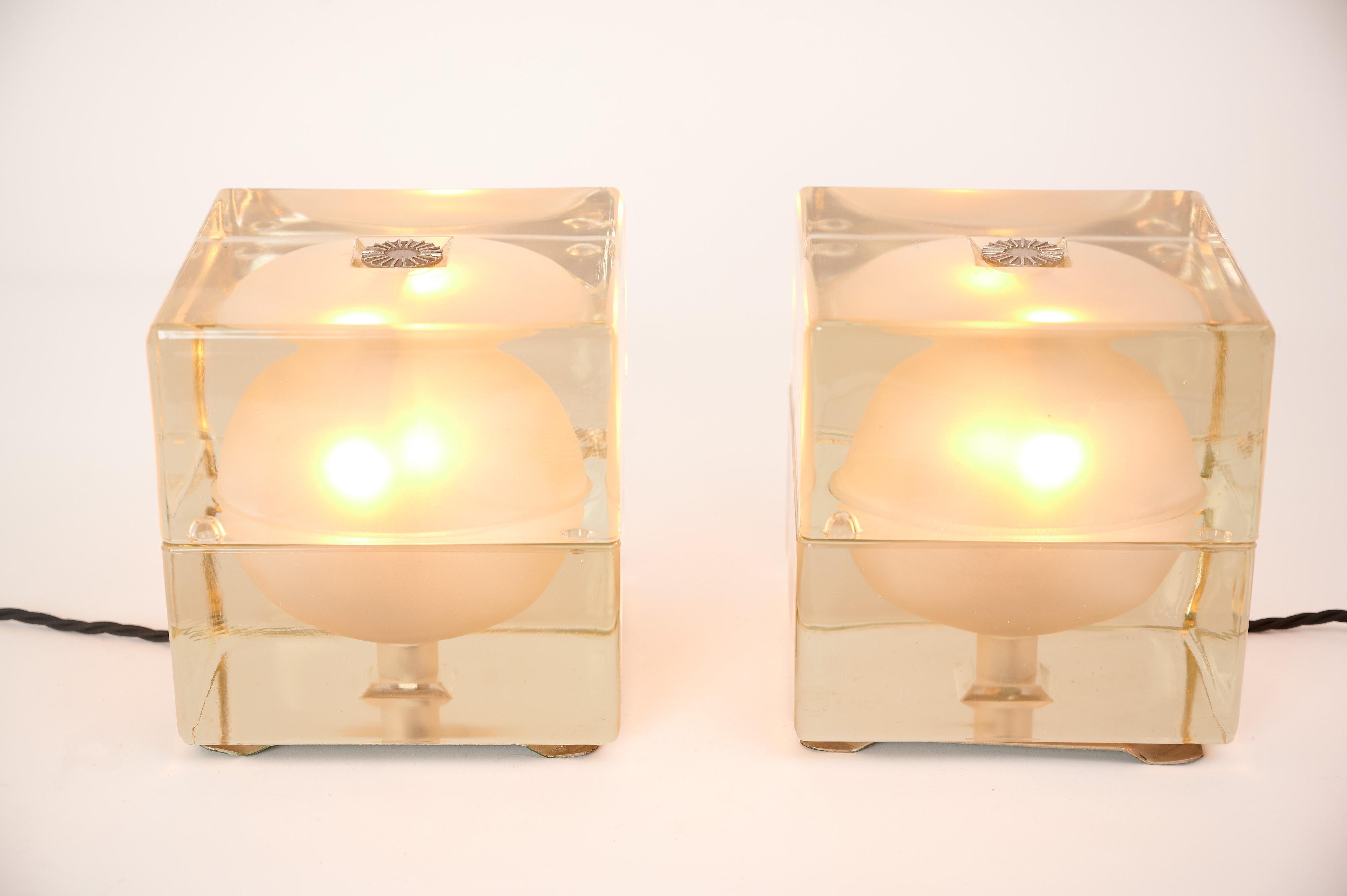20th Century Pair of Alessandro Mendini 'Cubosfera' Table Lights, c 1965