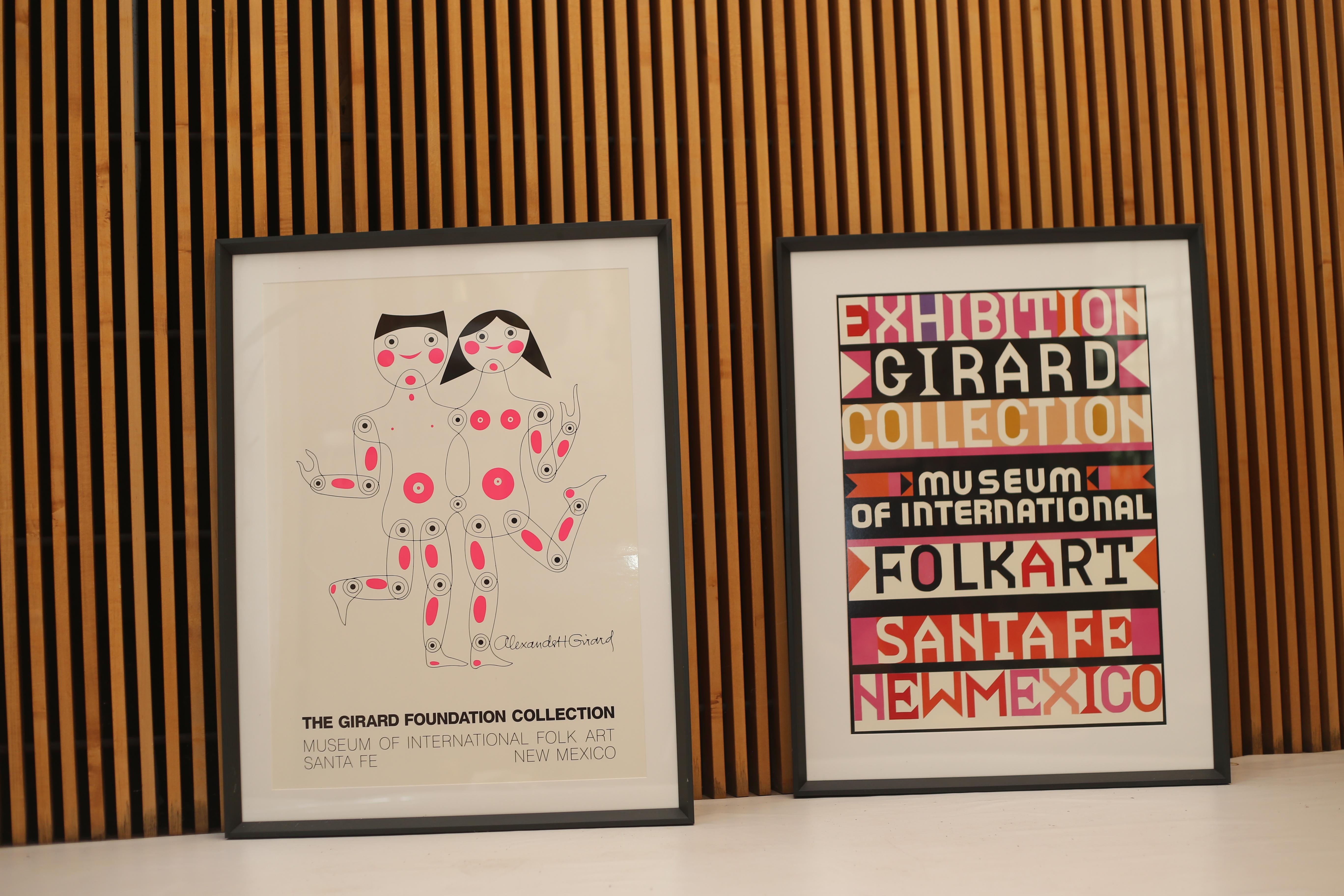 Mid-Century Modern Pair of Alexander Girard Custom Framed Exhibition Posters