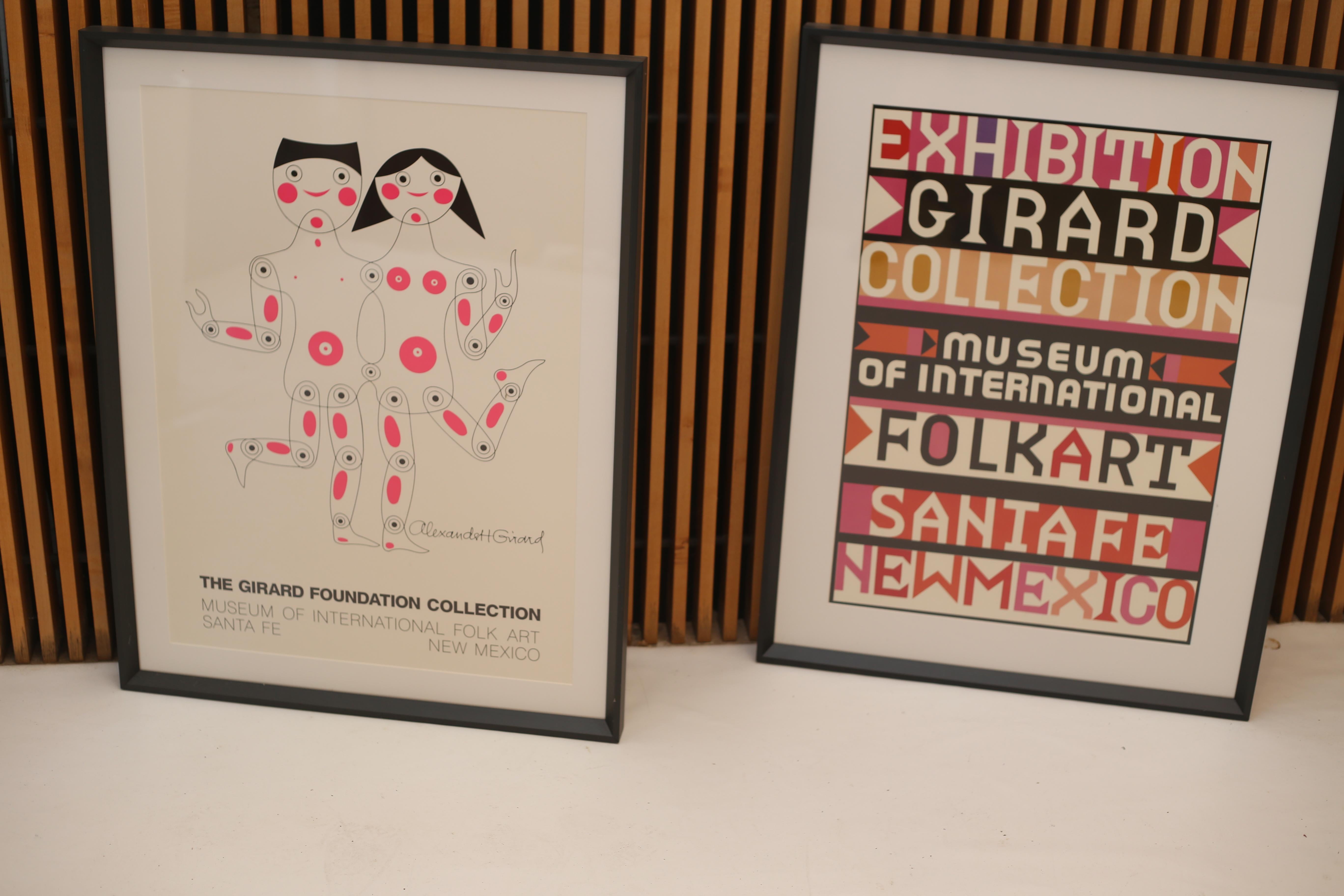 20th Century Pair of Alexander Girard Custom Framed Exhibition Posters