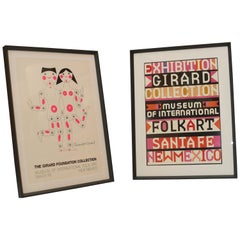 Paire d'affiches d'exposition d'Alexander Girard encadrées sur mesure