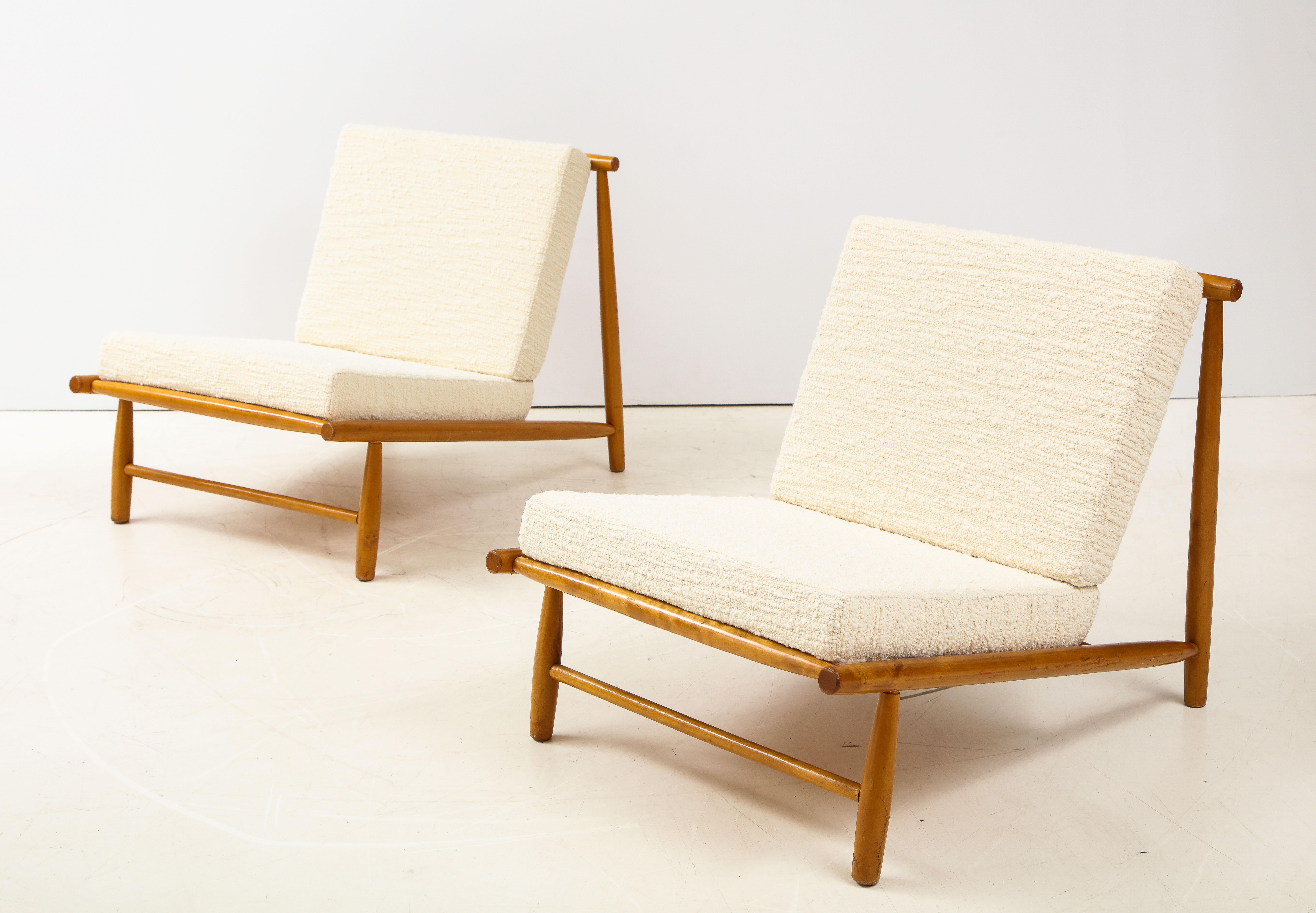 Beech Pair of Alf Svensson 'Interiors' Model Lounge Chairs, Sweden, c. 1960