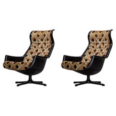 Pair of Alf Svensson Swedish Mid Century Galaxy Swivel Lounge Chairs