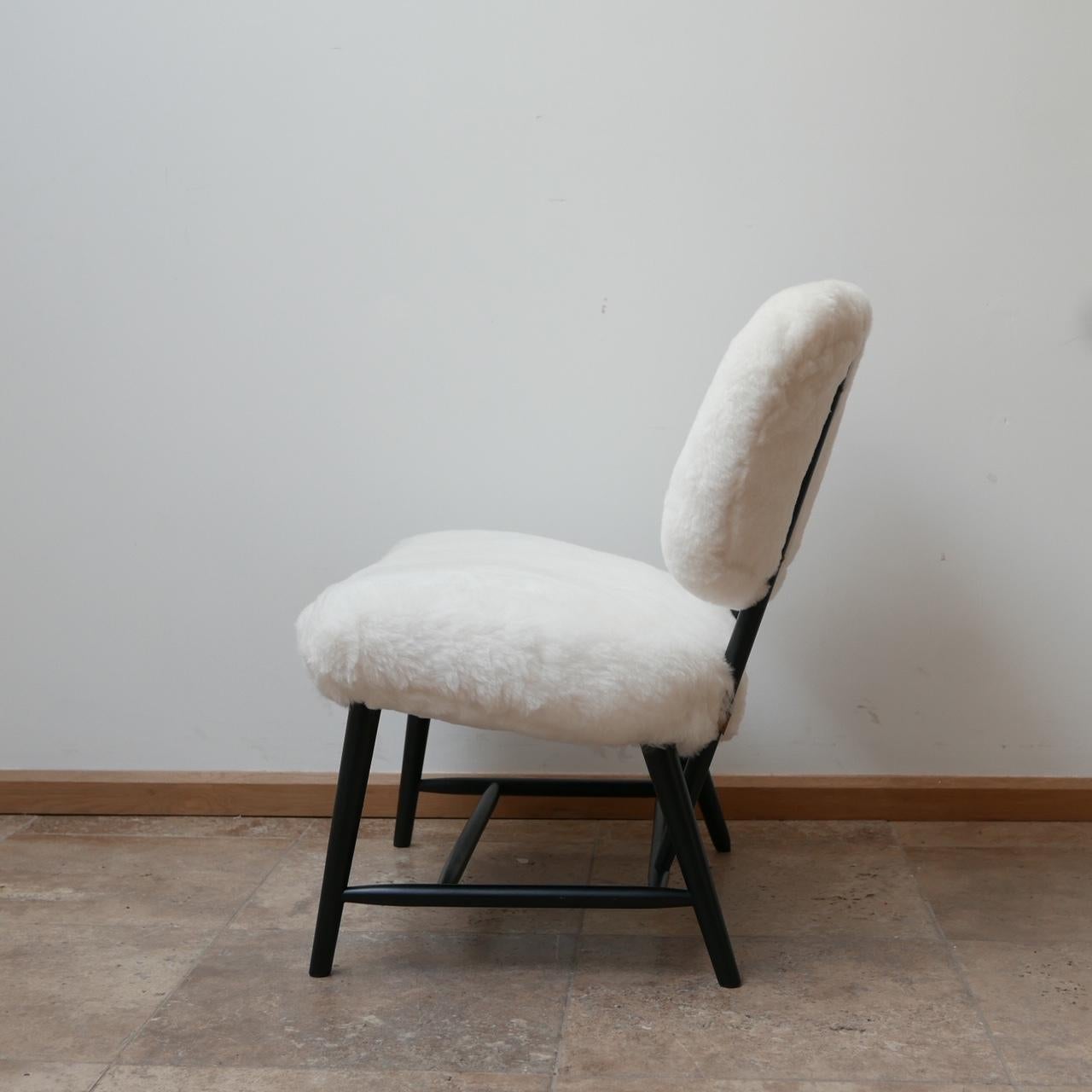 Pair of Alf Svensson 'TeVe' Sheepskin Shearling Lounge Chairs For Sale 4