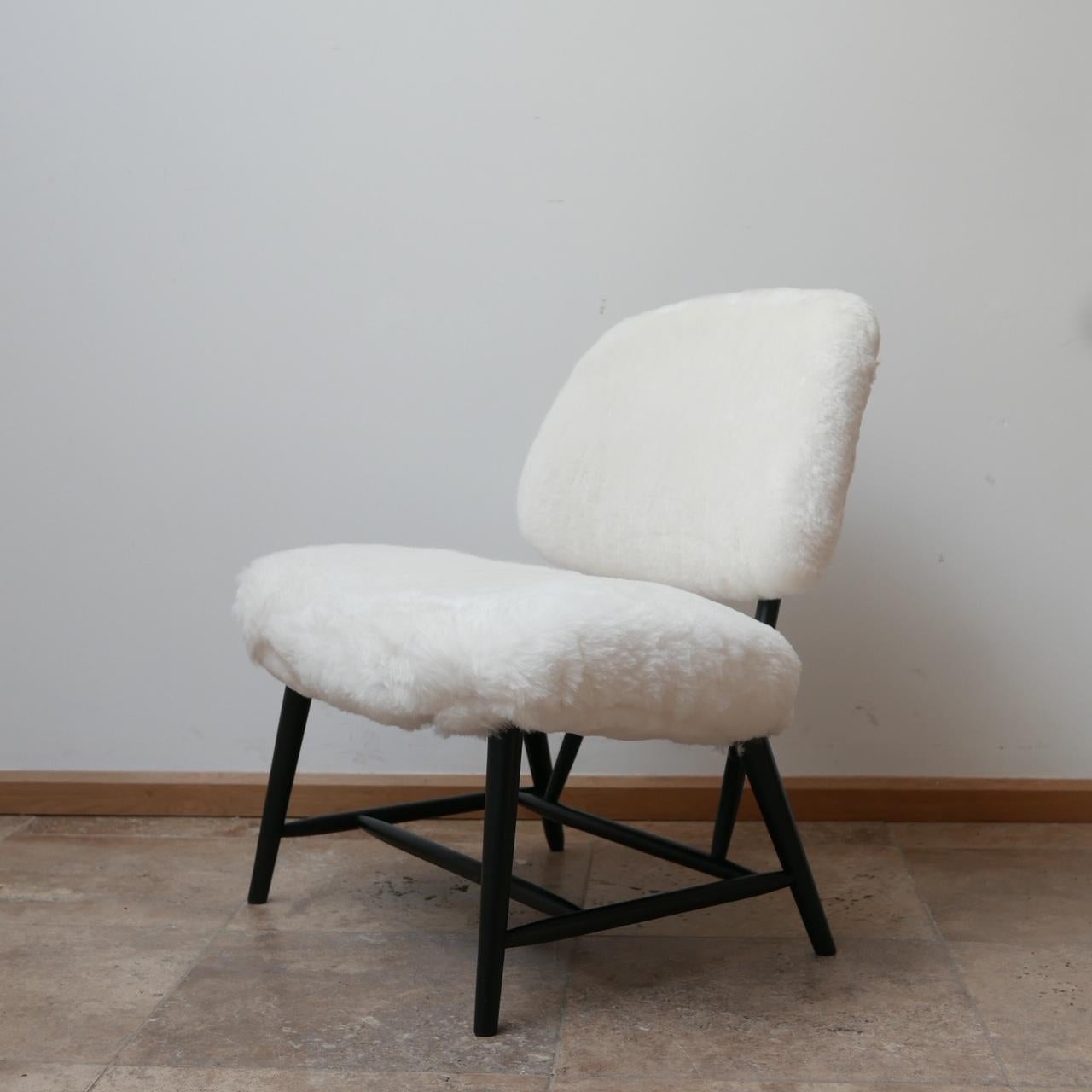 Pair of Alf Svensson 'TeVe' Sheepskin Shearling Lounge Chairs For Sale 5