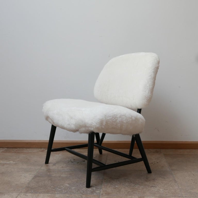Pair of Alf Svensson 'TeVe' Sheepskin Shearling Lounge Chairs For Sale 6