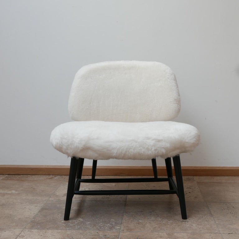 Pair of Alf Svensson 'TeVe' Sheepskin Shearling Lounge Chairs For Sale 7