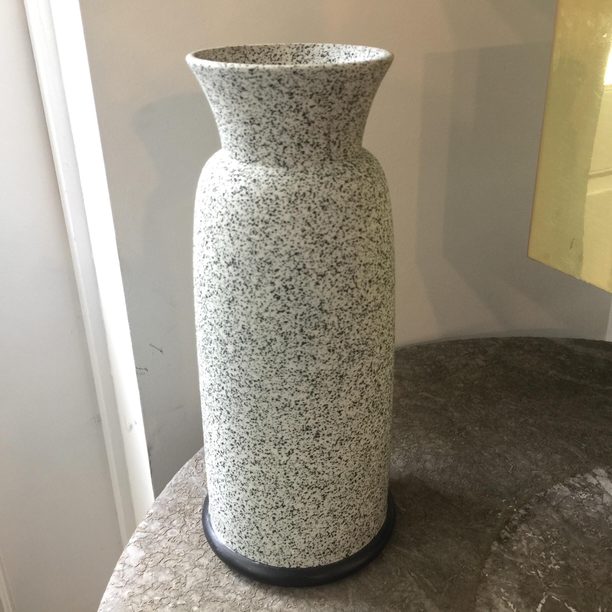 Pair of Alfiero Mangani Granite Finish Ceramic Vases In Good Condition For Sale In East Hampton, NY